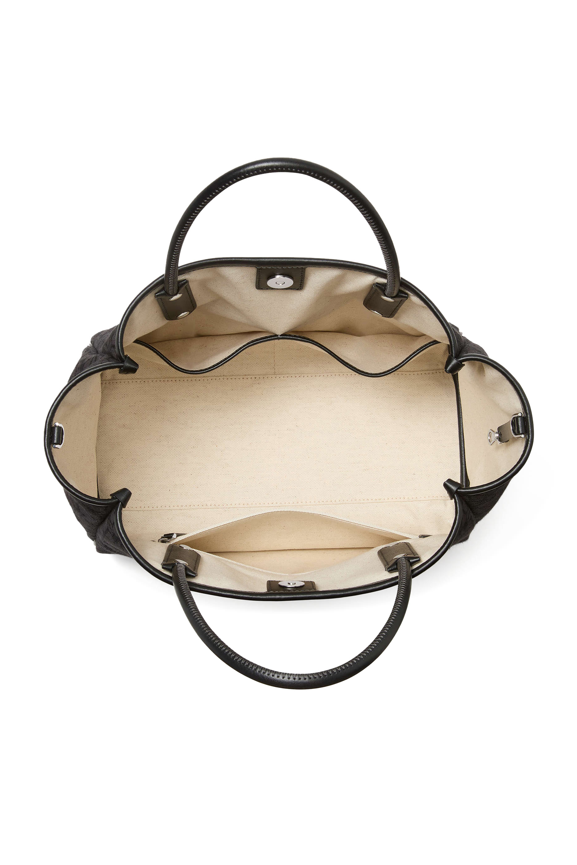 حقيبة يد متوسطة بنقشة زهور بالشكل البستوني