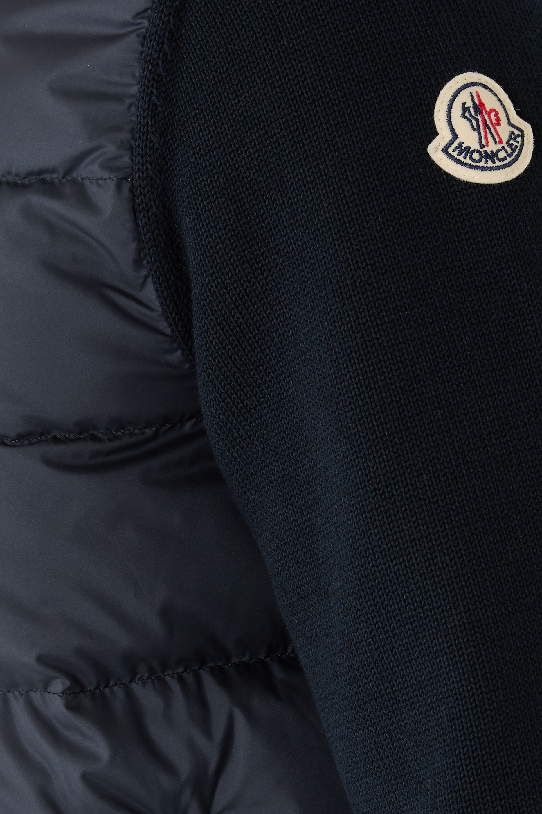 Padded Zip-Up Cotton Cardigan 