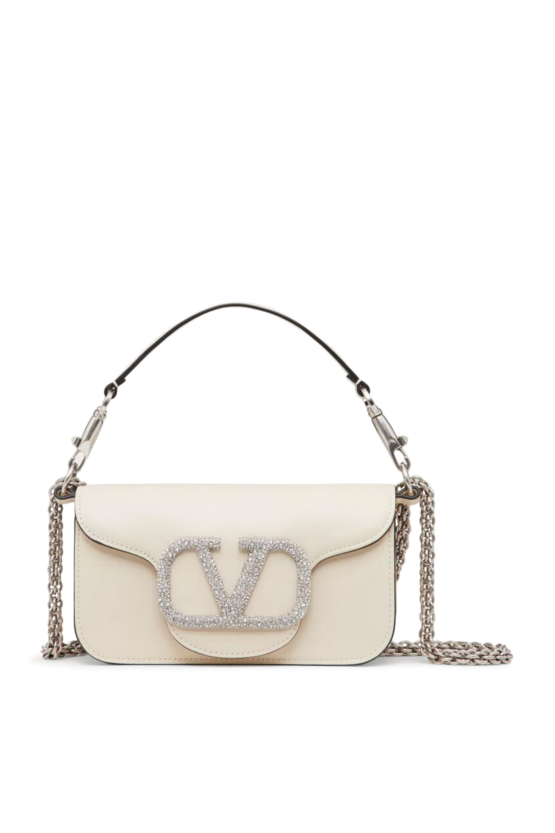 حقيبة كتف لوكو صغيرة بشعار الماركة المرصع بأحجار براقة