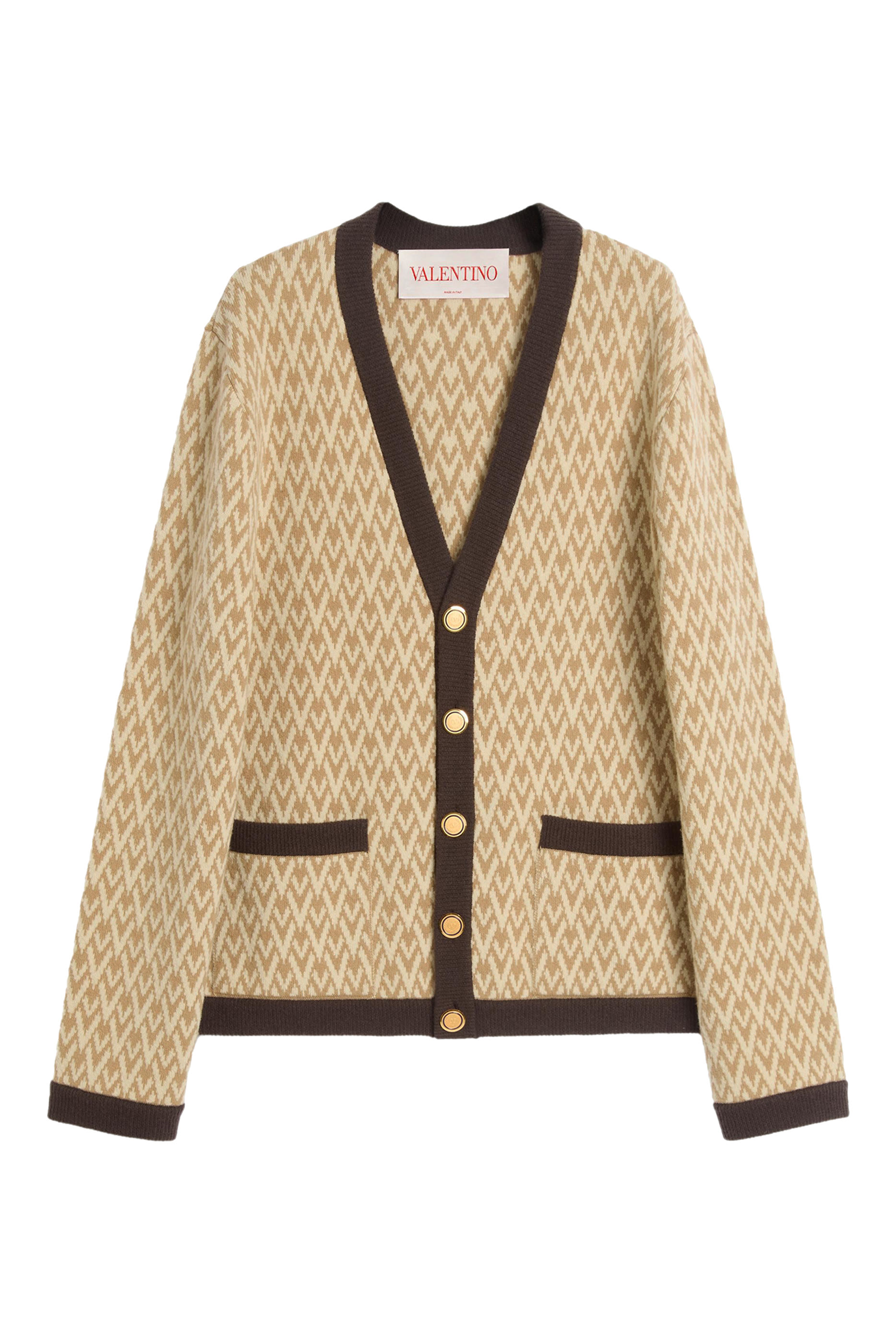 كارديجان توت لا صوف بنقشة شعار الماركة