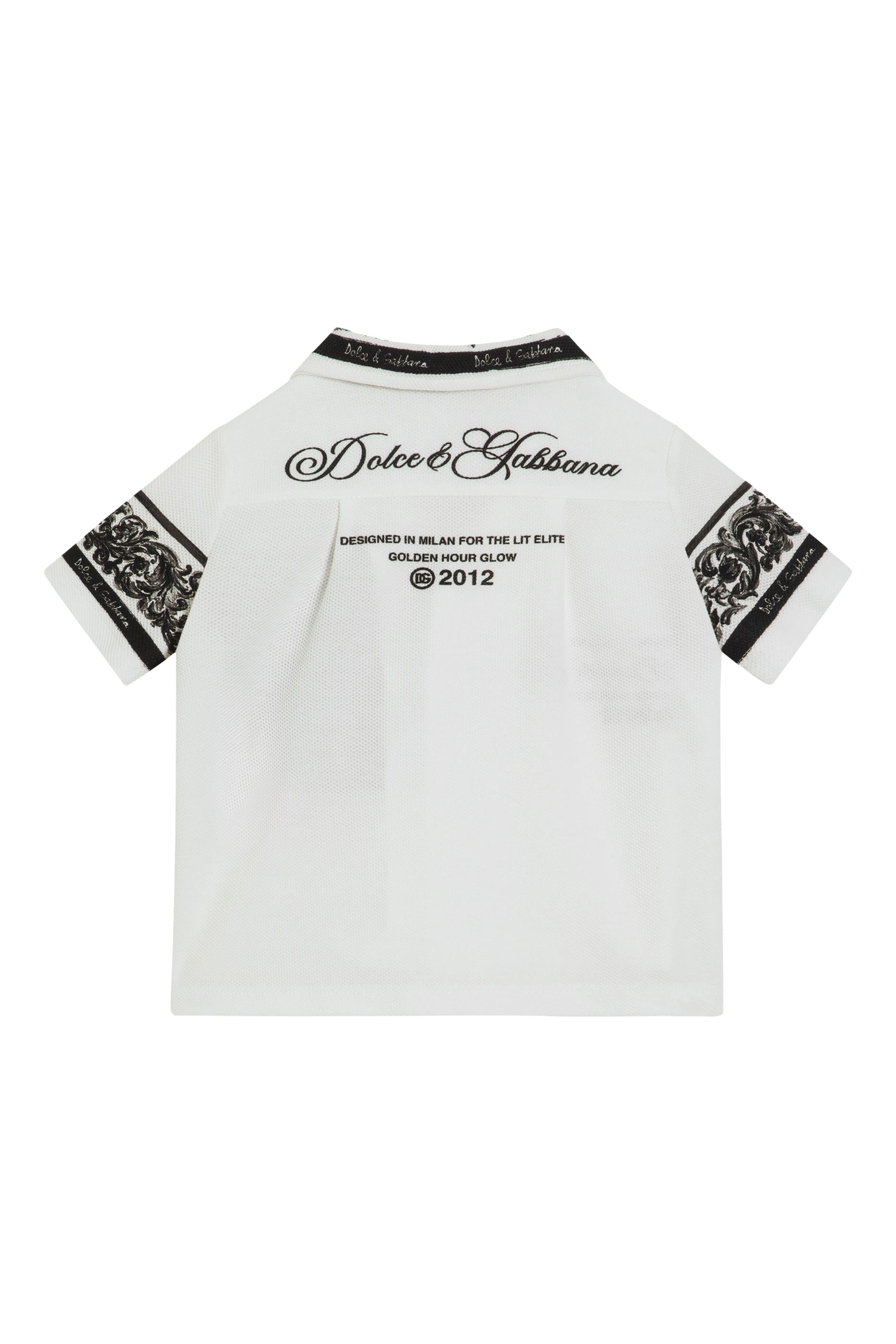 قميص دوبل بيكيه بأكمام قصيرة وطبعة مايوليكا للأطفال