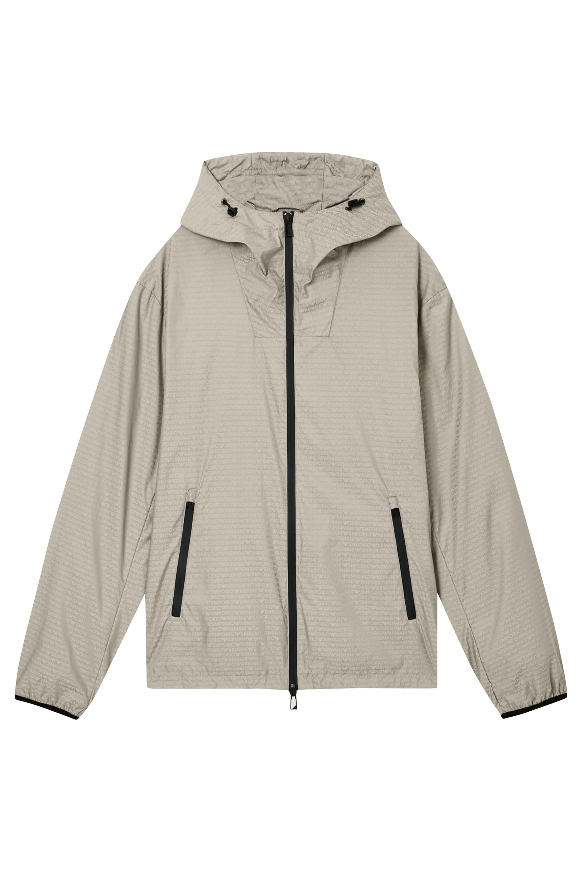 جاكيت بشعار الماركة بالكامل قماش مقاوم للماء