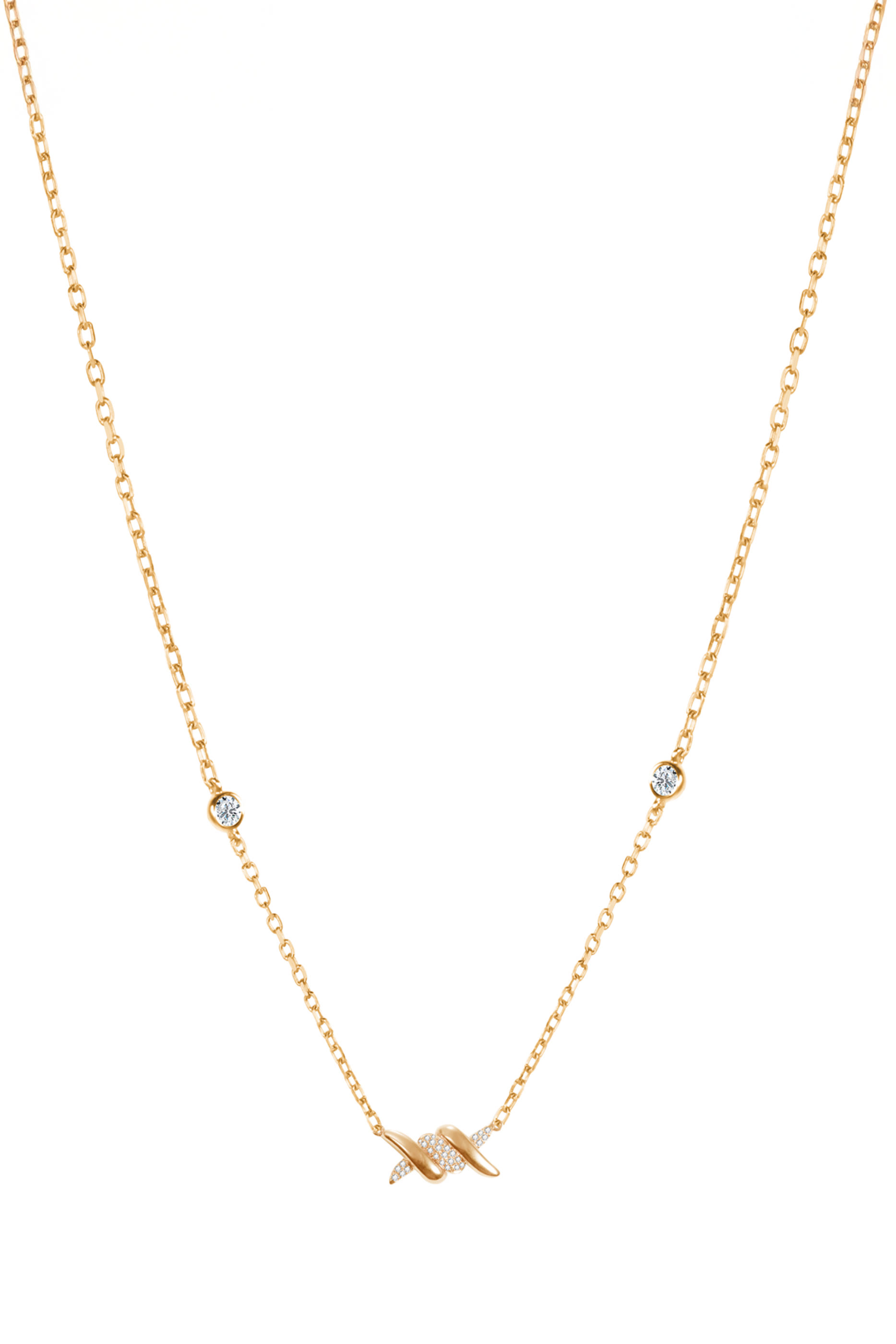 قلادة باربيليه مرصعة بالماس، ذهب أصفر عيار 18