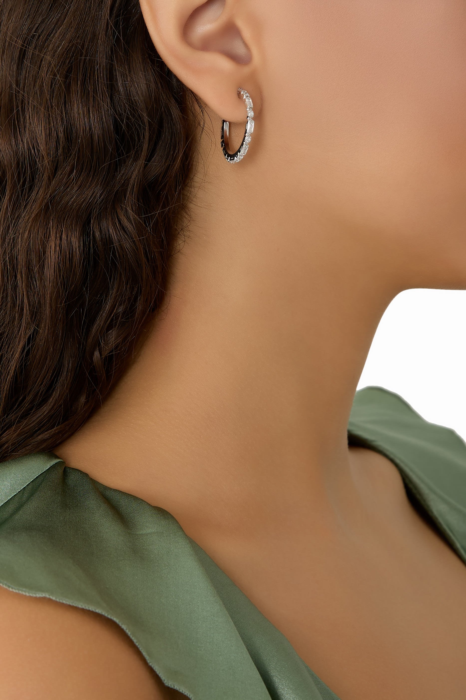 Evelyne Crystal Loops, 18k Gold / Rhodium & Swarovski Crystals