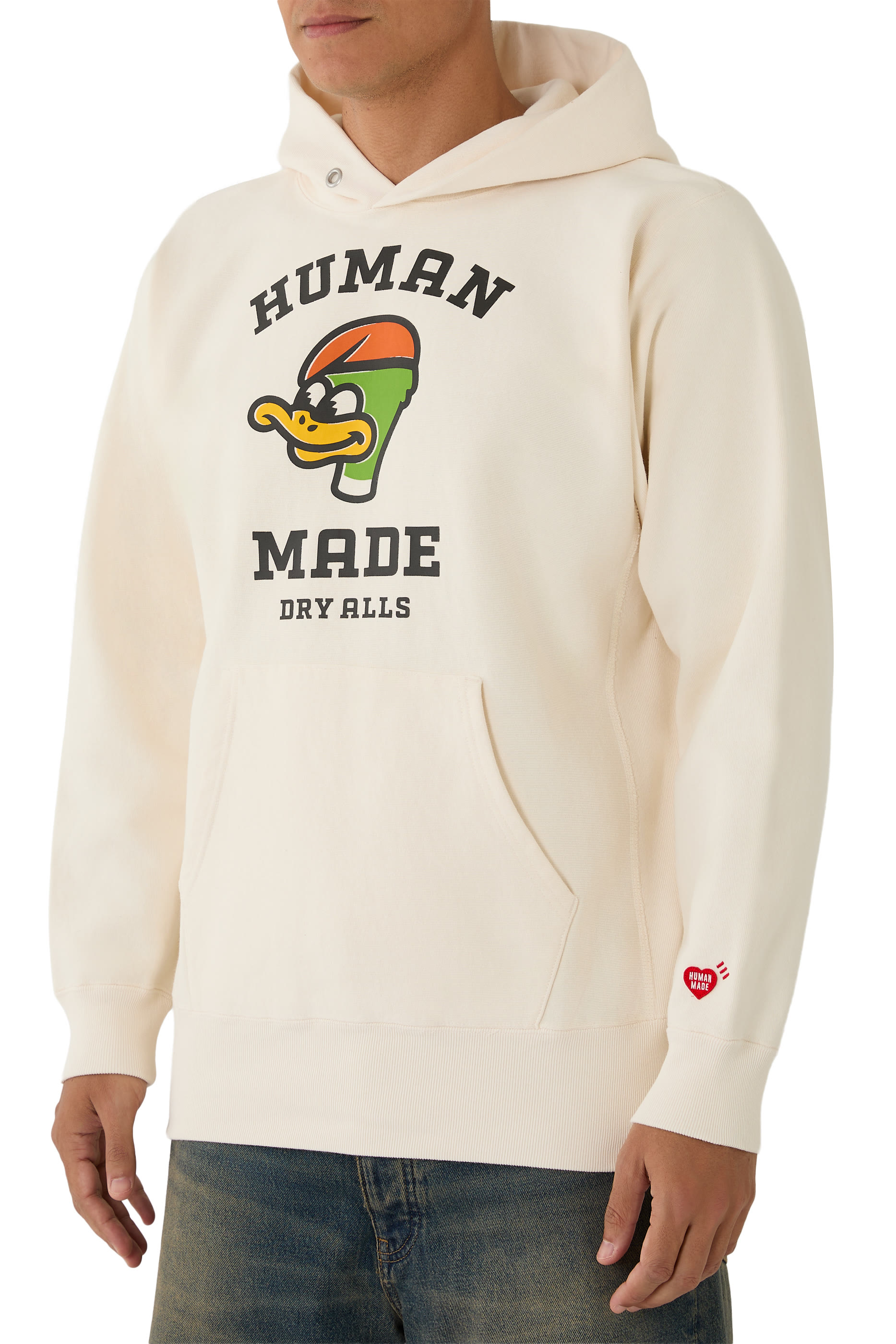 هودي بشعار الماركة قماش ثقيل الوزن