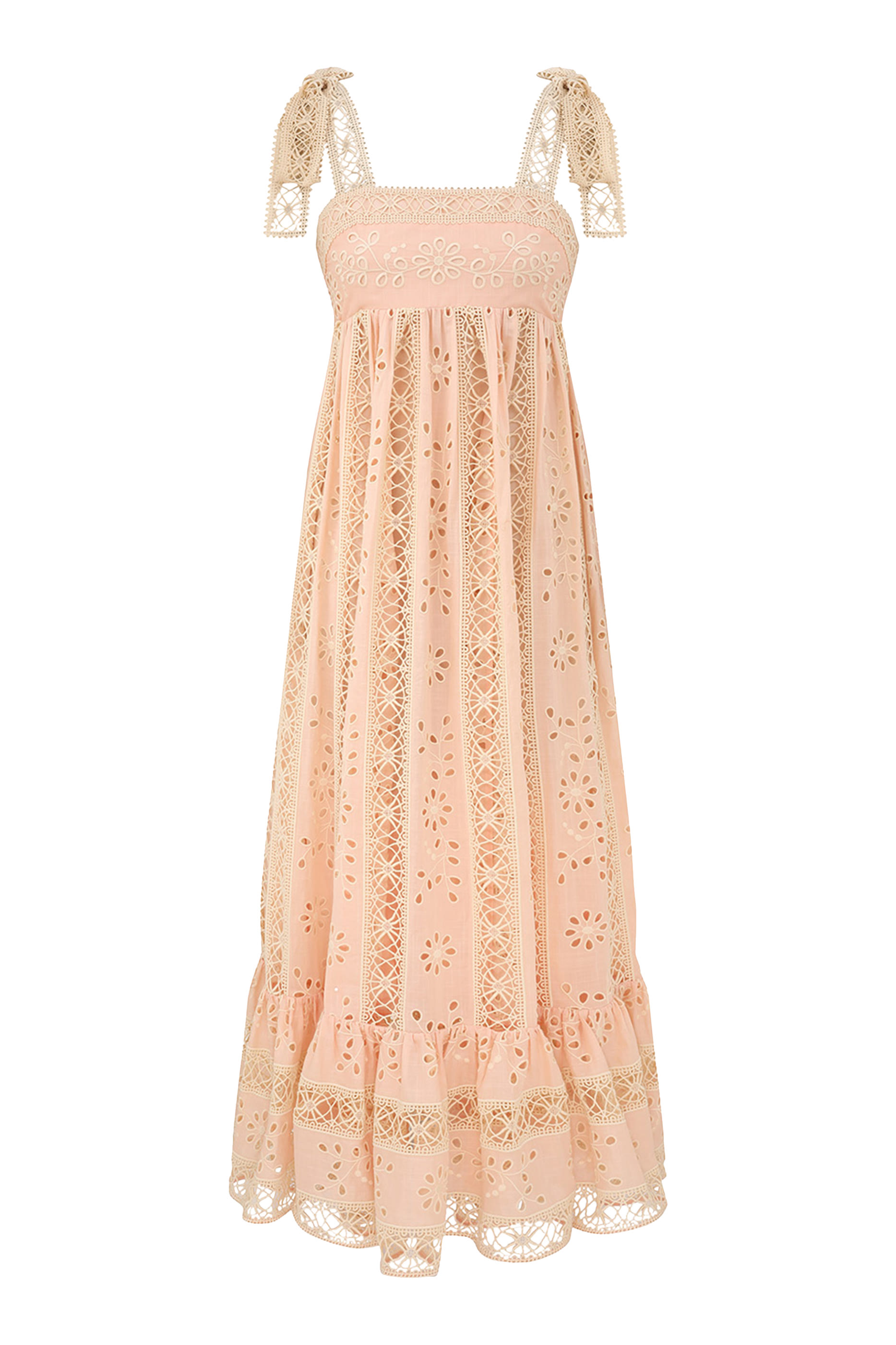 فستان أويكن طويل مخطط بارز الملمس