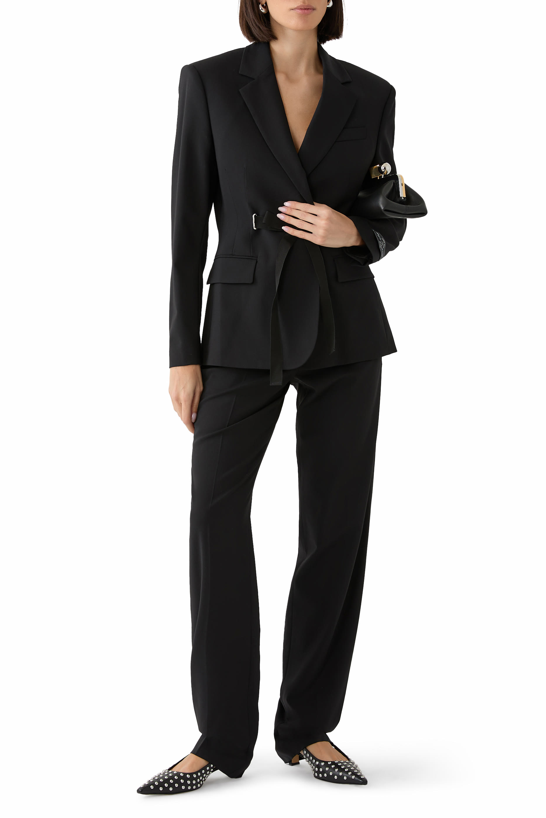 حذاء كلاسيكي كاترينا 35 مرصع بأحجار جلد نابا