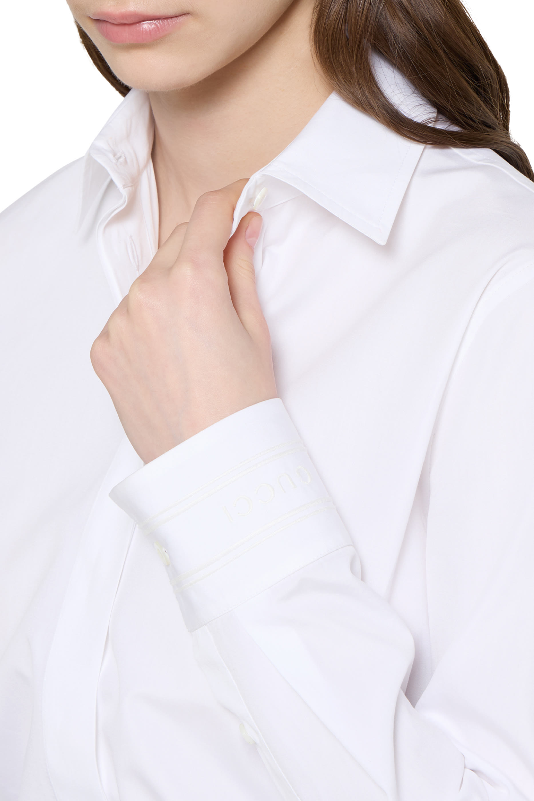 قميص مزين بشعار الماركة قطن بوبلين مطرز