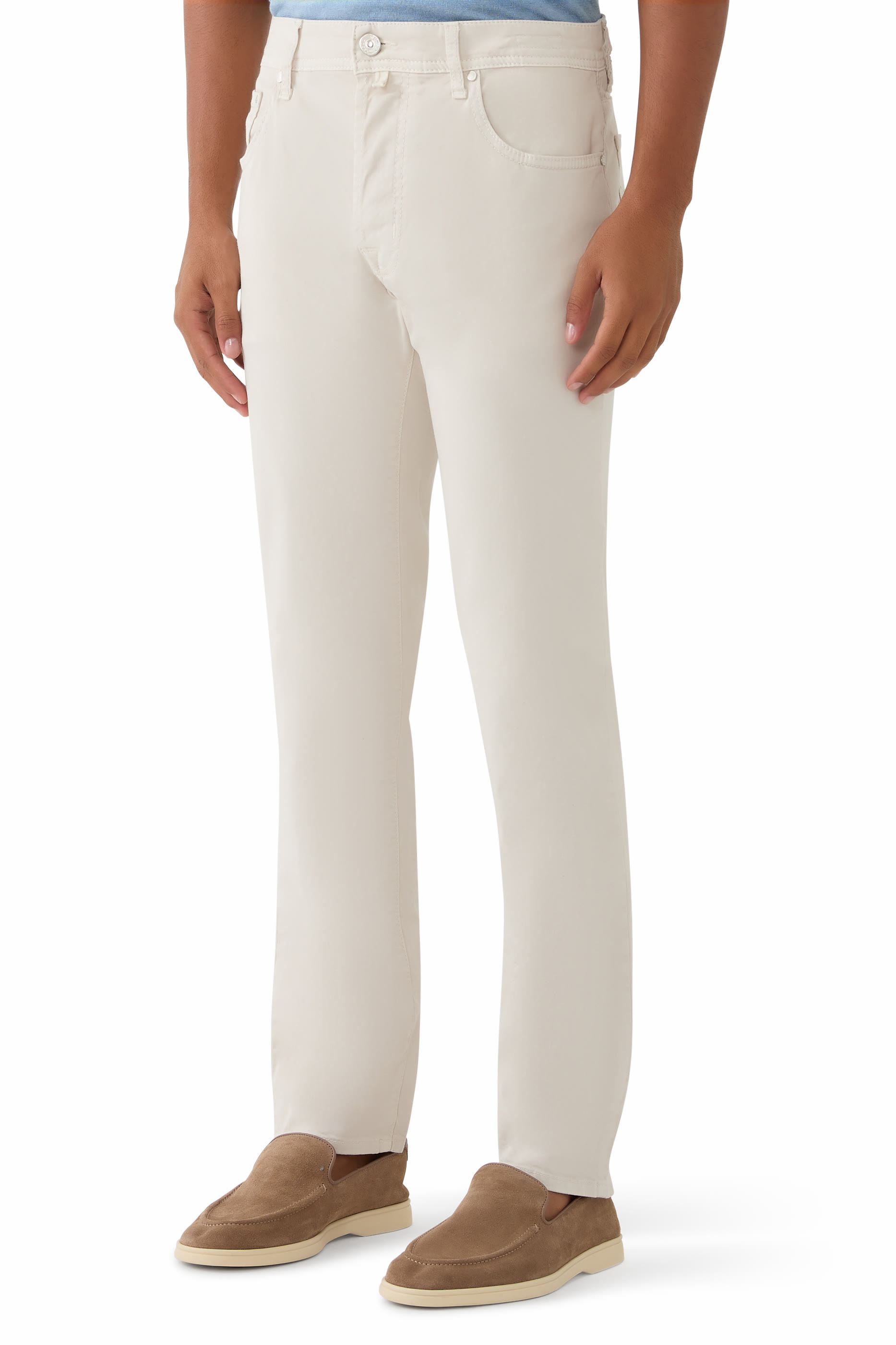 بنطال بارد بقصة ضيقة عادية وخمس جيوب