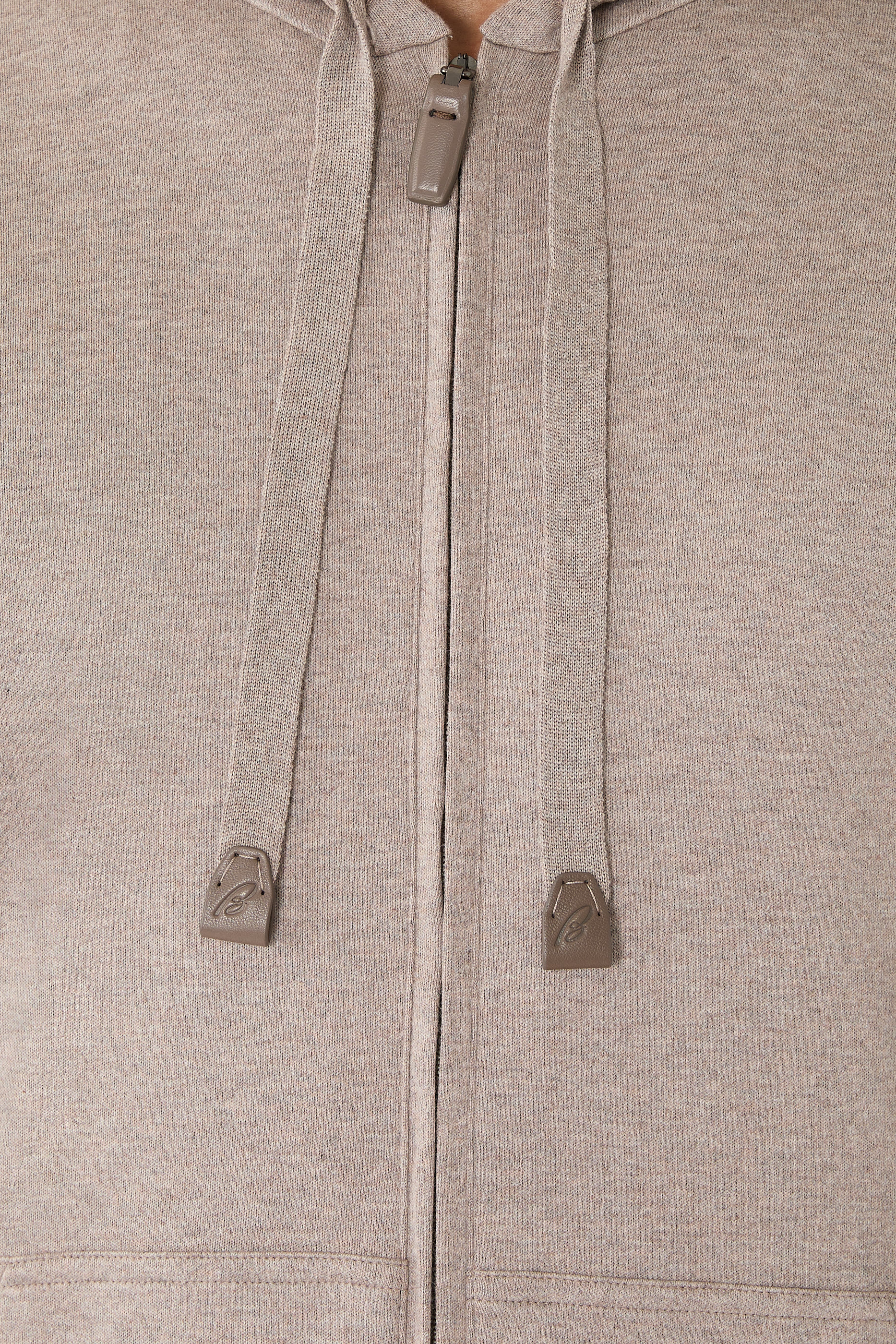 Stretch Cotton Piqué Full Zip Hoodie