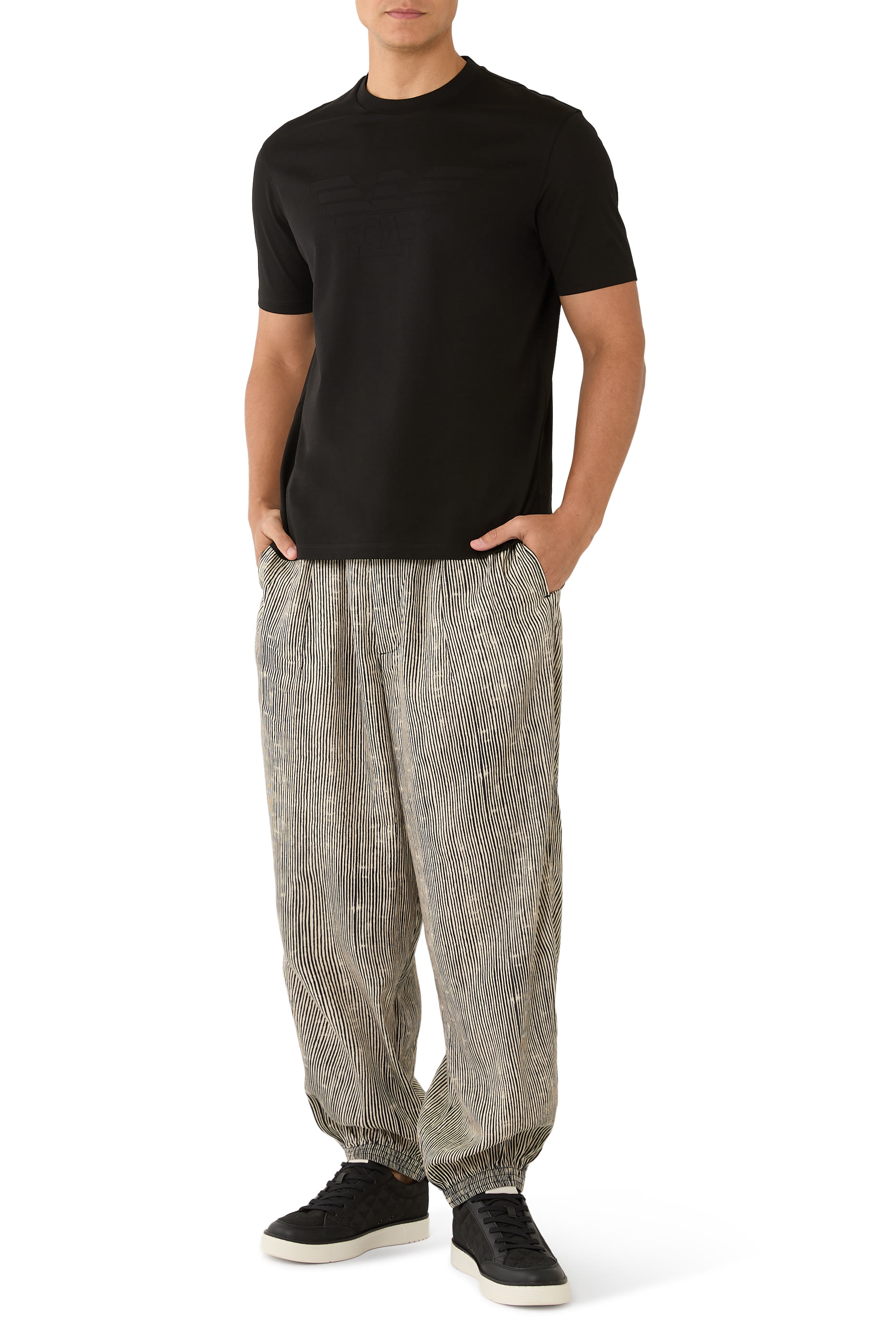 بنطال بطبعة هندسية مزيج فيسكوز