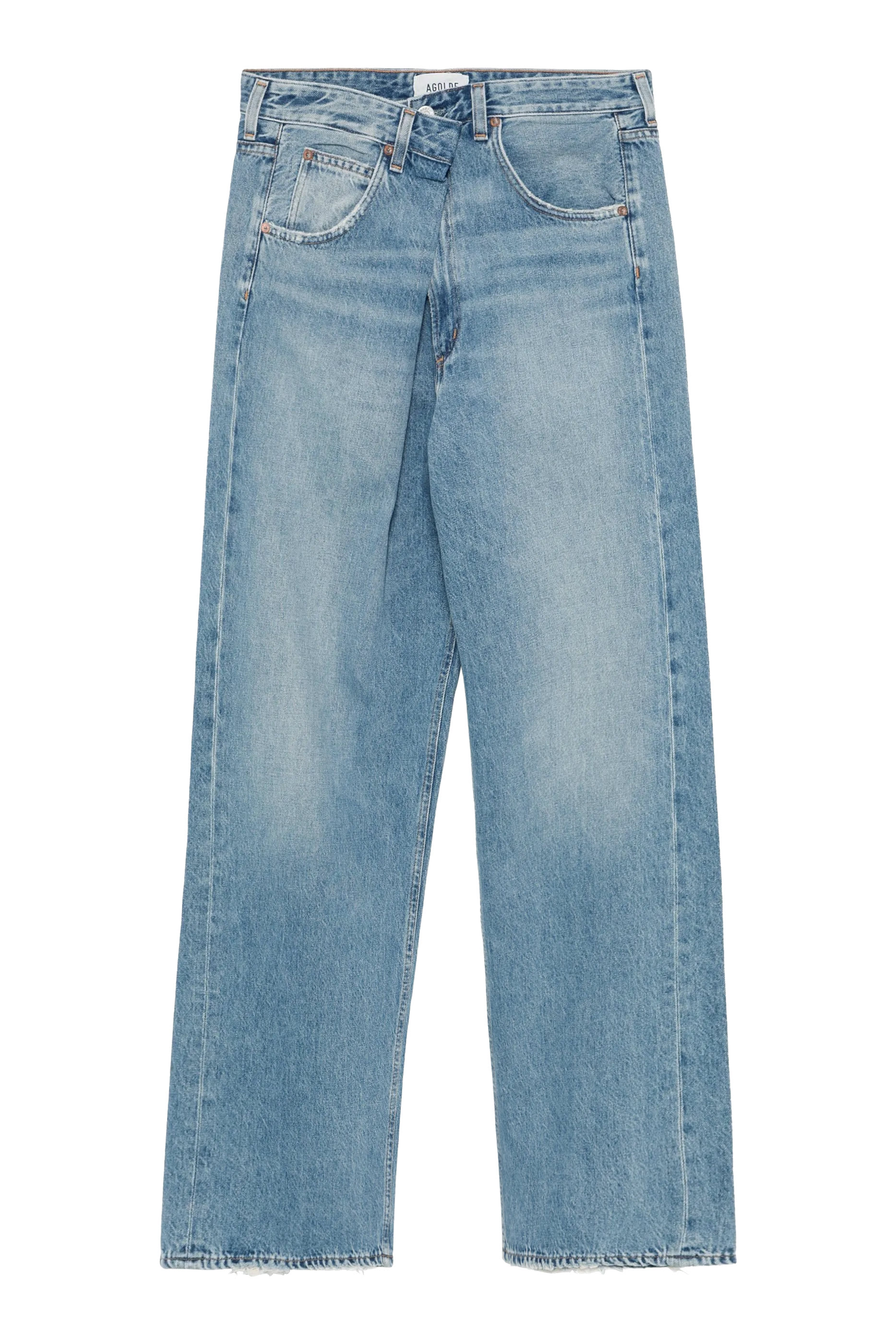 بنطال جينز فانا مزين بطية