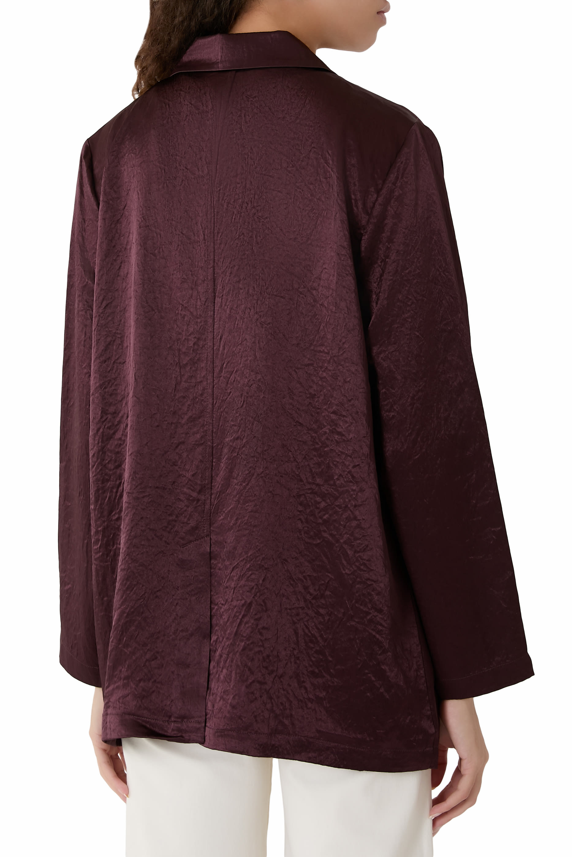 بليزر طويل ستان بارز الملمس