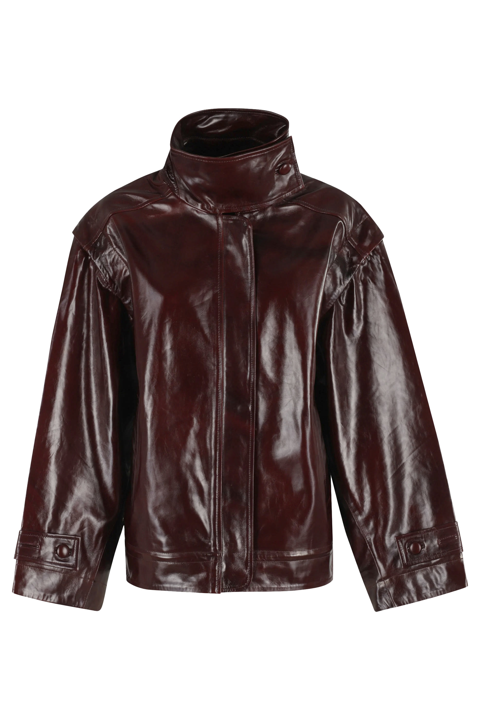 جاكيت بقصة فضفاضة جلد