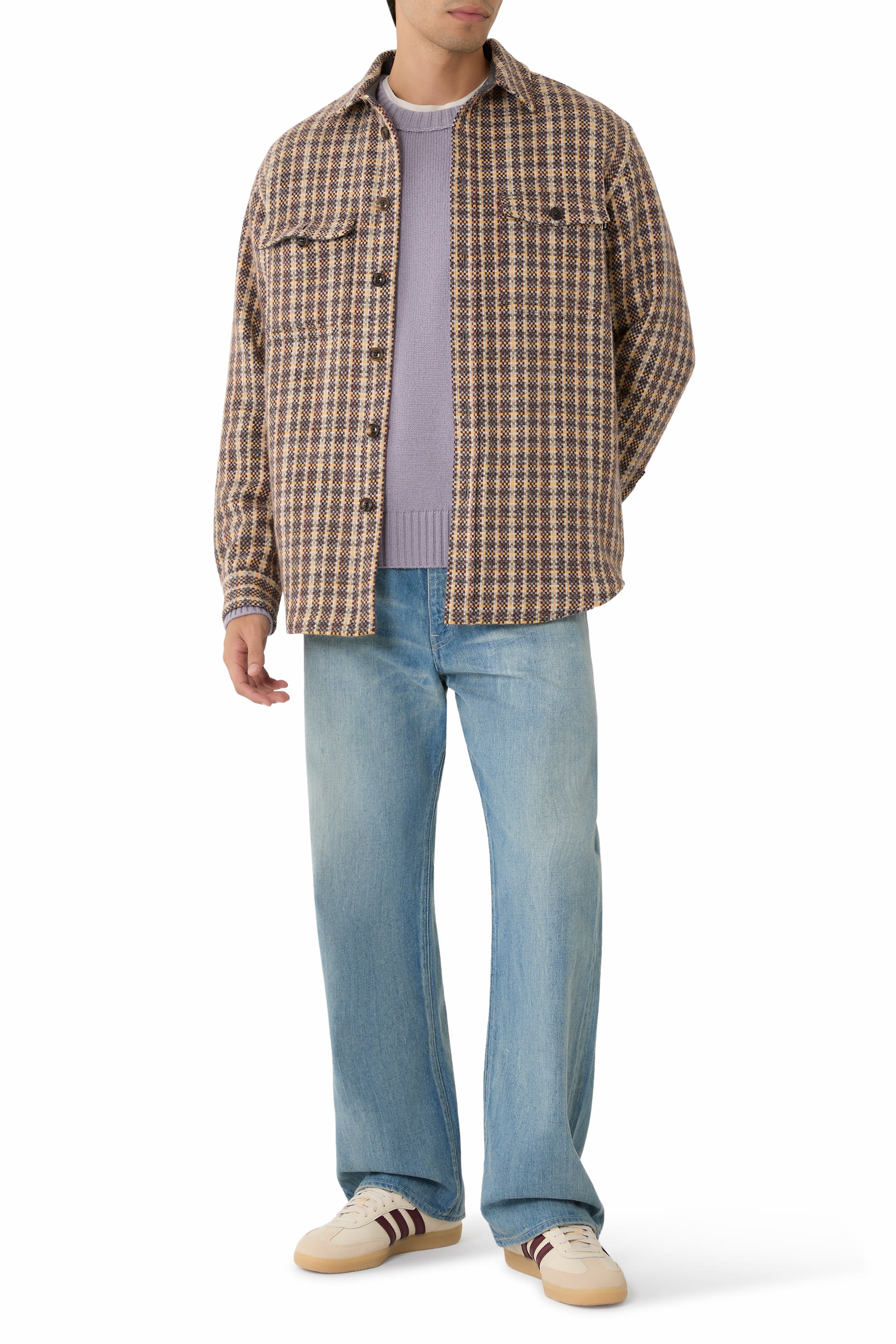 بنطال دنيم سيلفدج خفيف بلون باهت