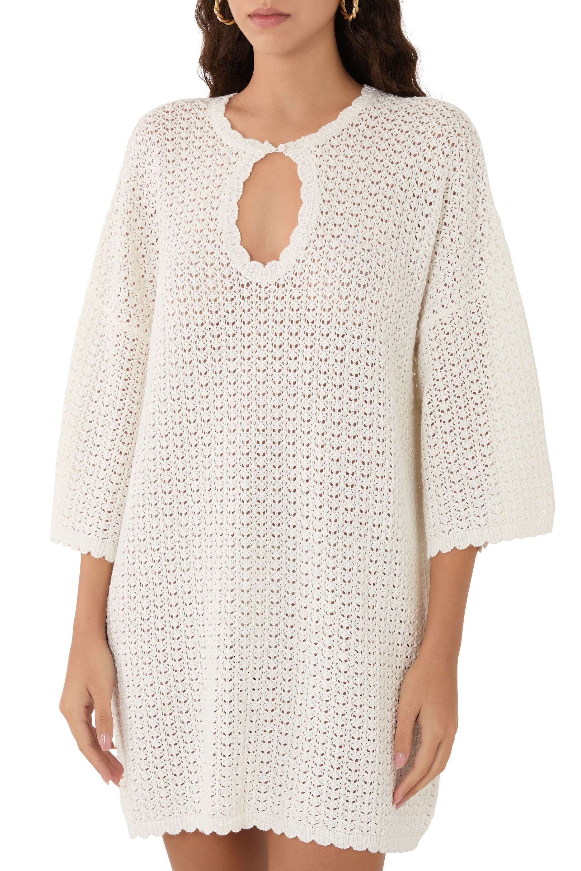 فستان بوانتيل قصير بقصة فضفاضة