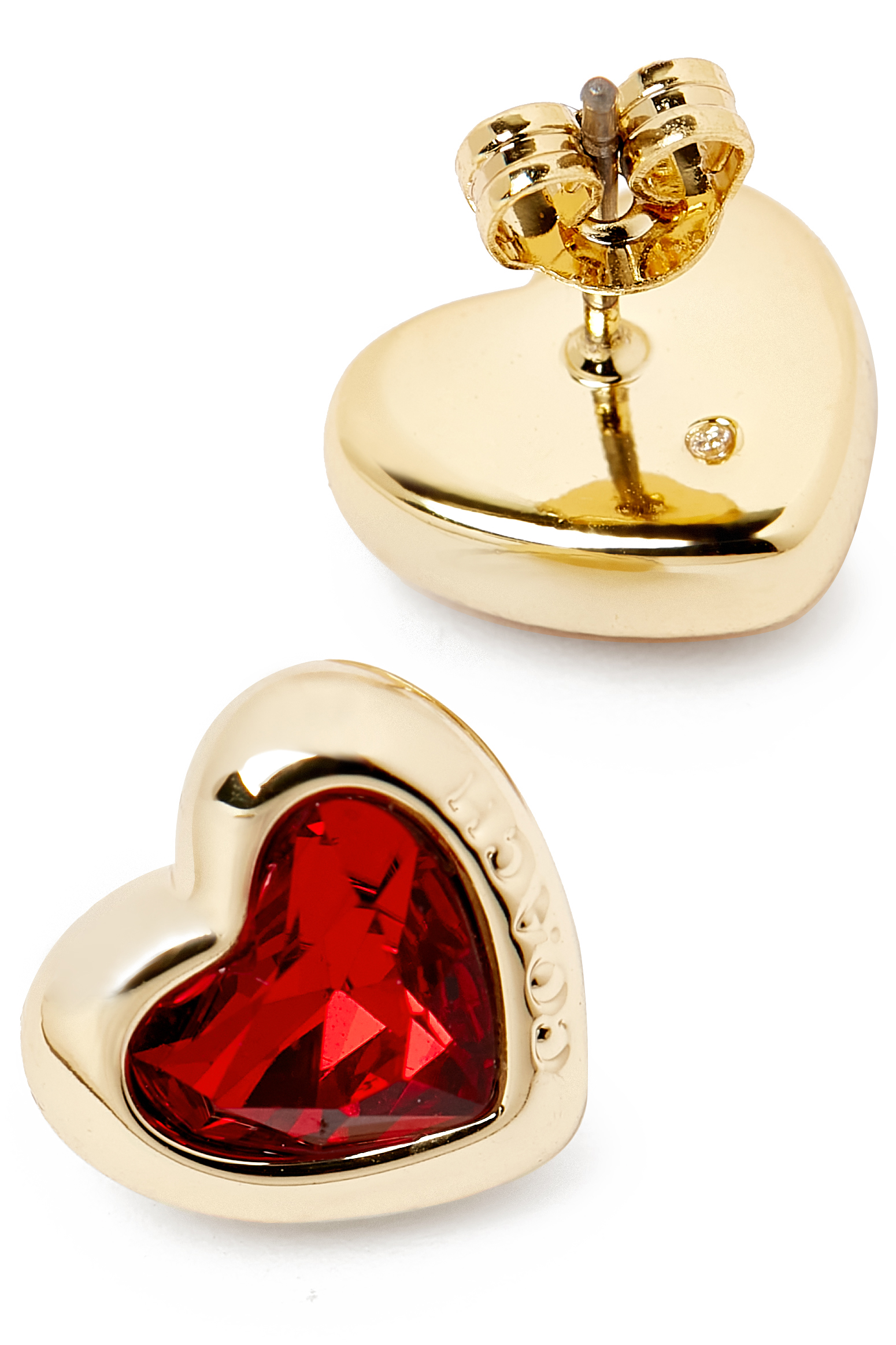 أقراط بتصميم قلب مرصعة