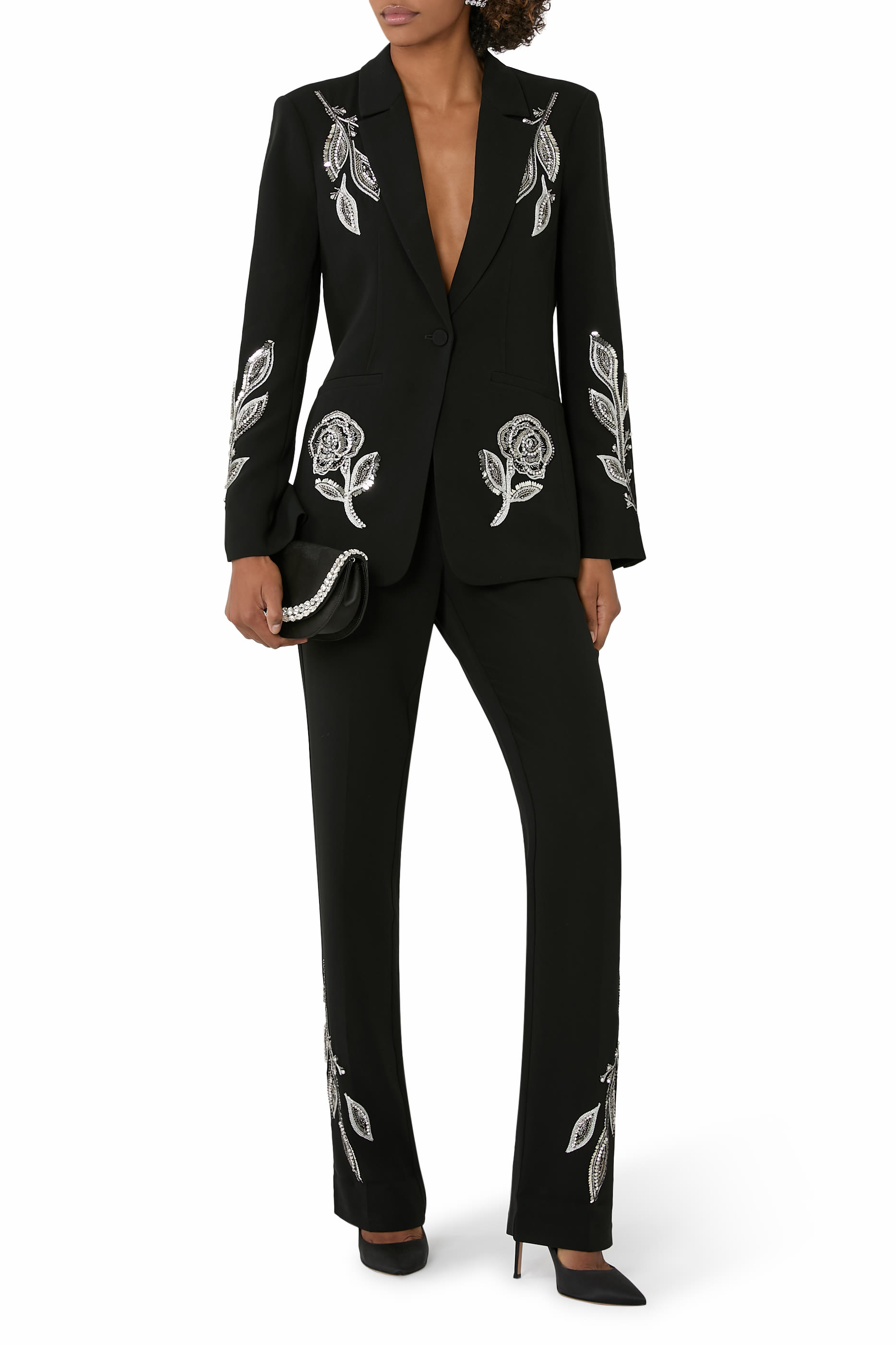 بنطال كيري بتطريزات بيزلي لامعة