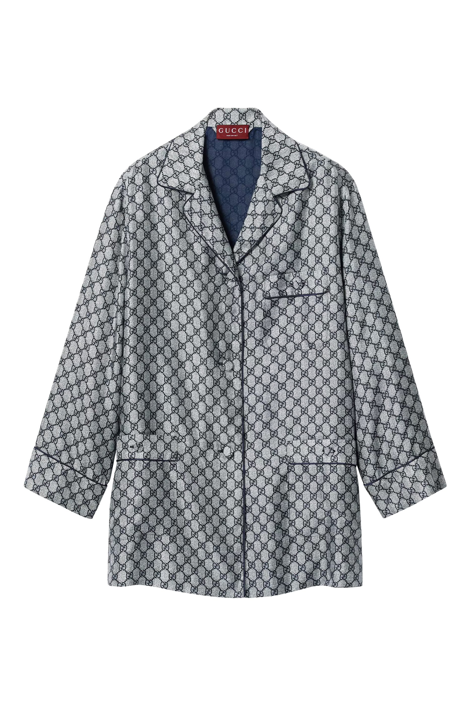 قميص بشعار الماركة حرير تويل