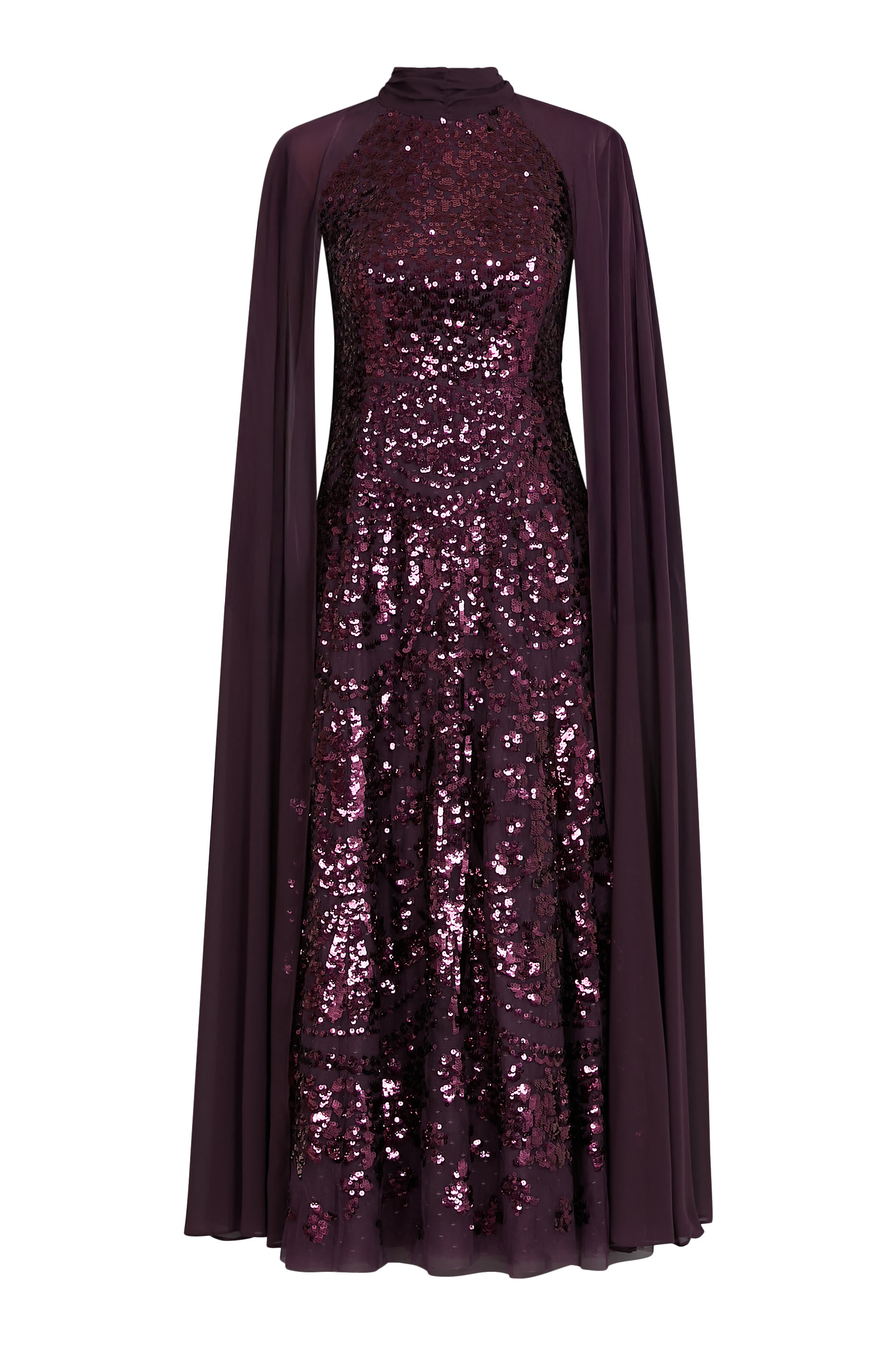 فستان سهرة شاندلير بكاب وقصة بطول الكاحل