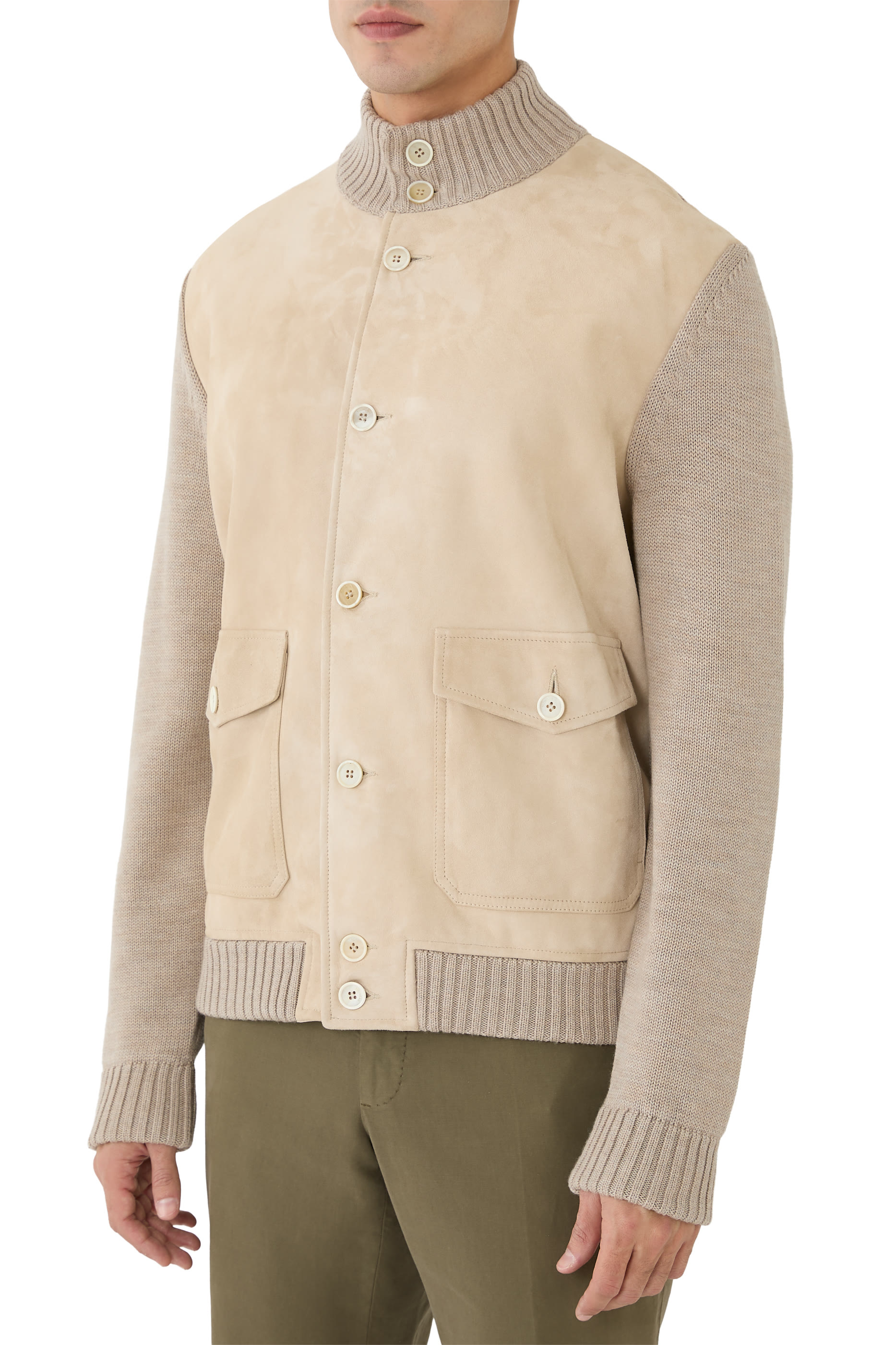 جاكيت بقصة ضيقة صوف وشمواه