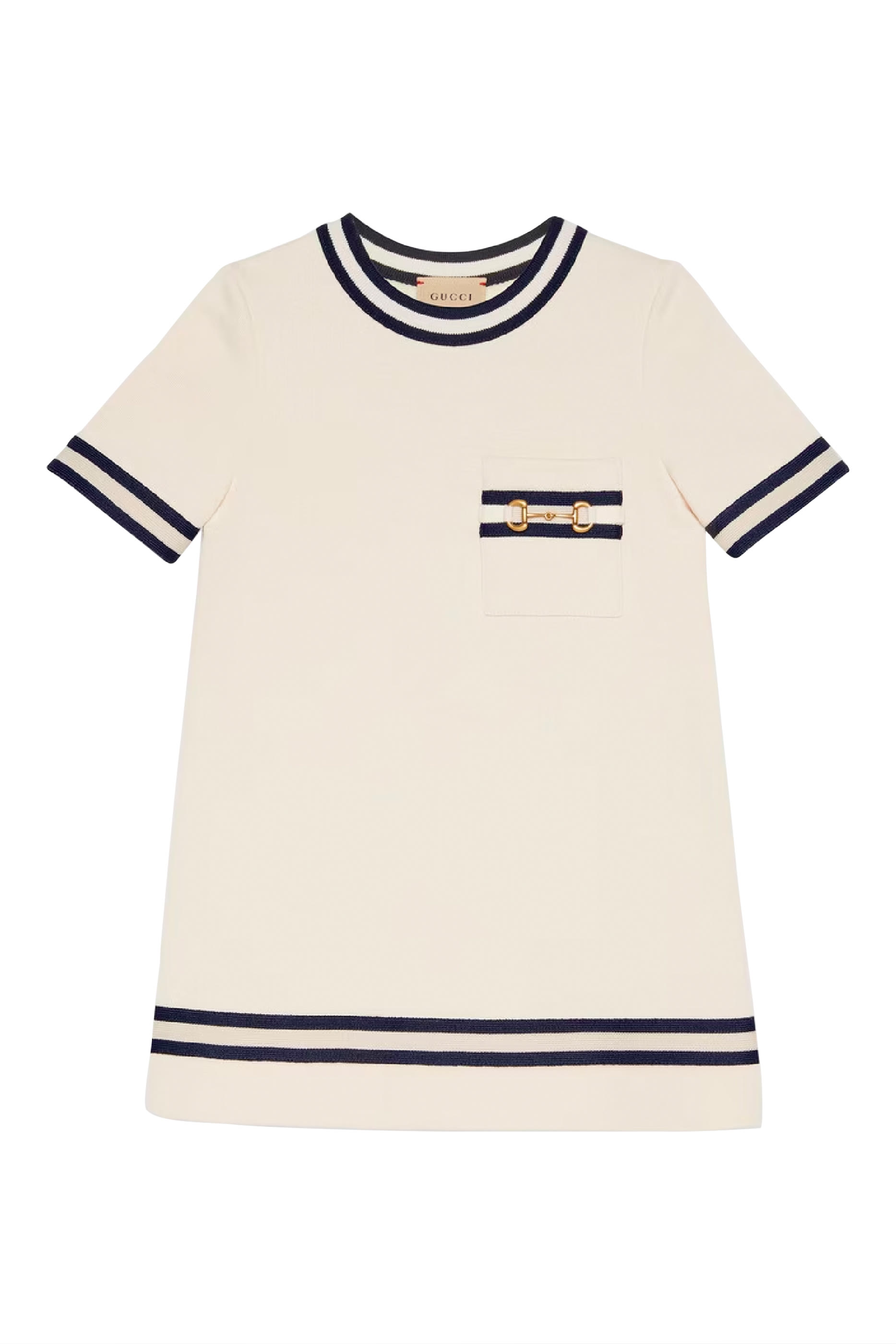 فستان جيرسية بحلية شعار الماركة