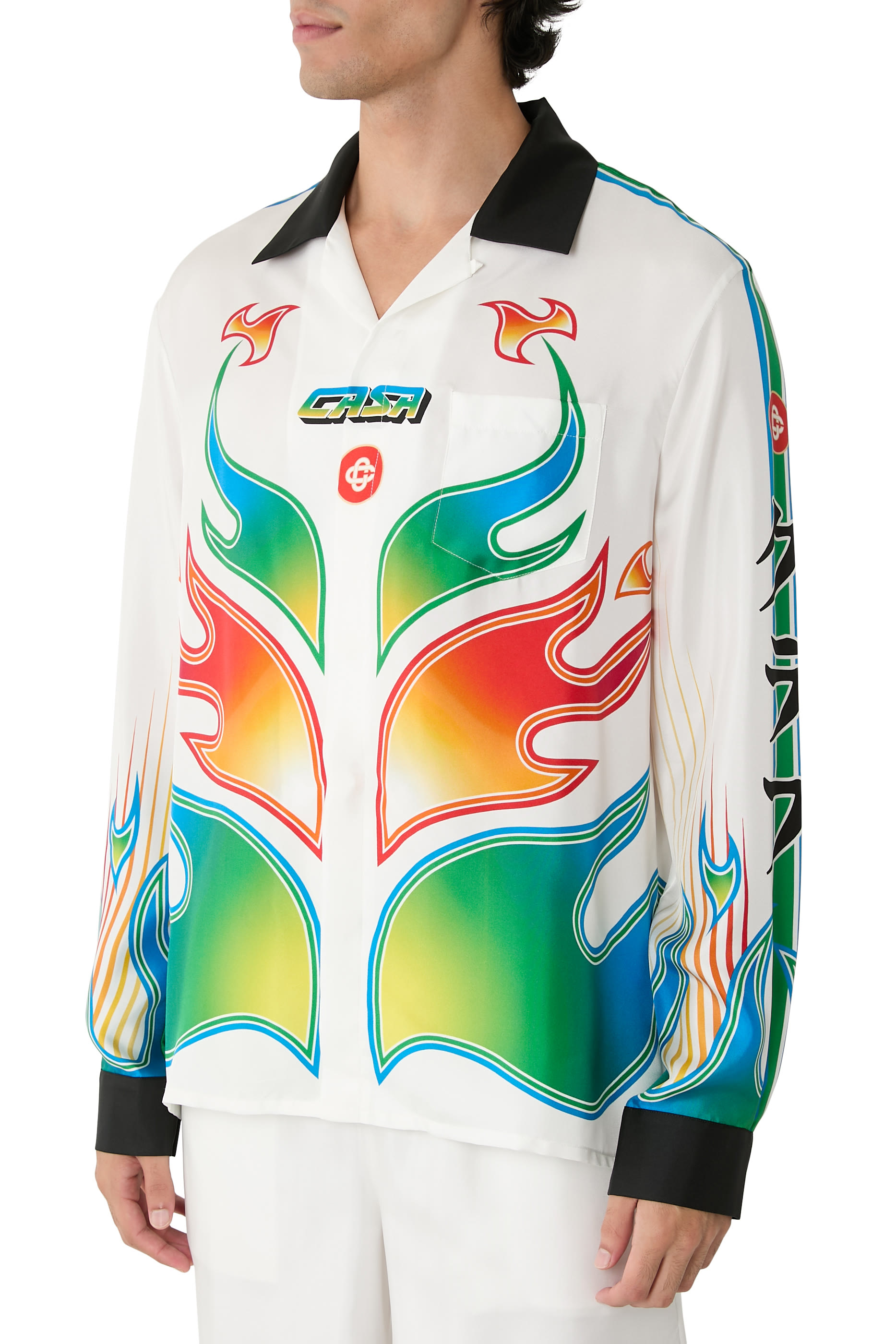  قميص فليم لورال بأكمام طويلة حرير