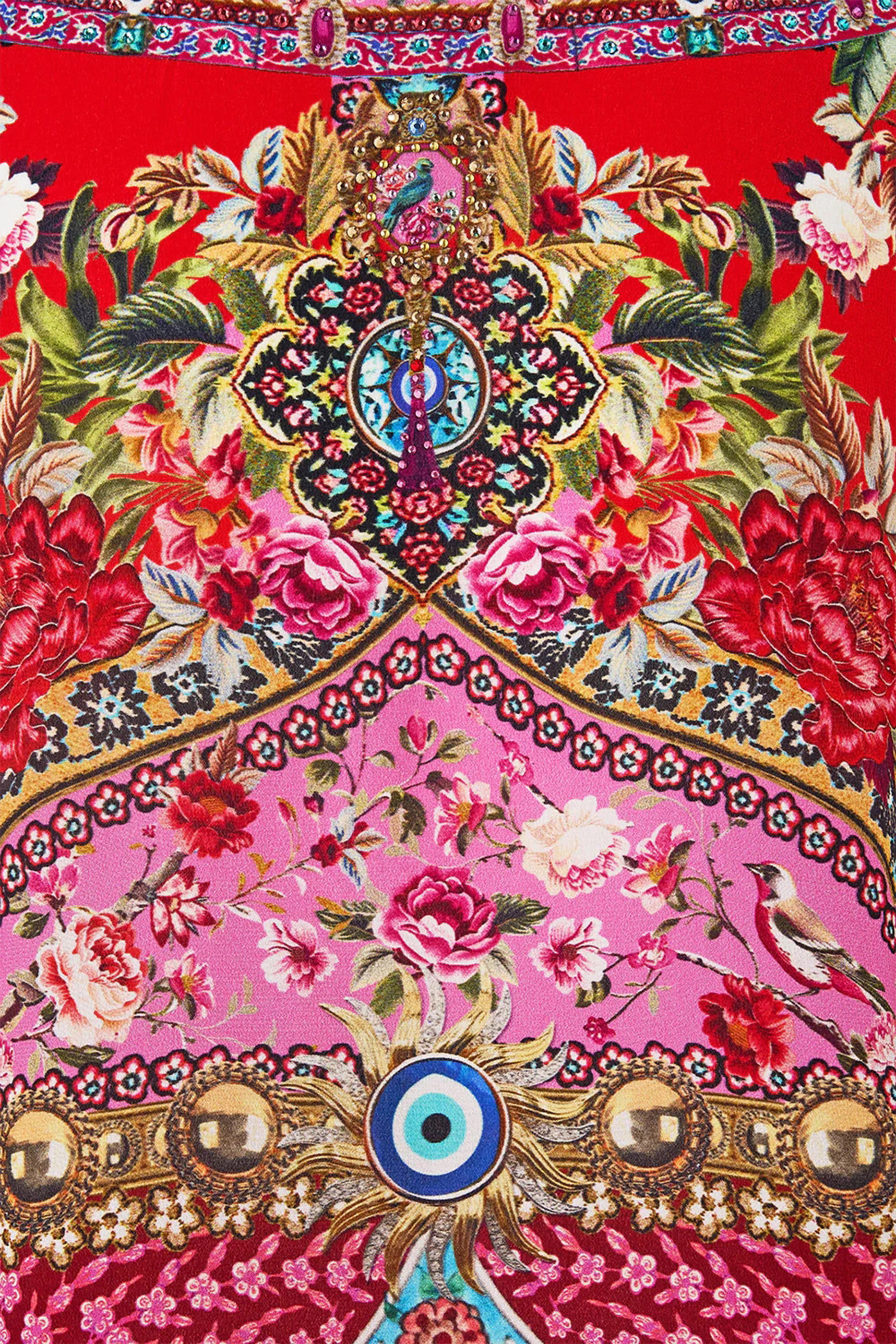 قفطان قصير بياقة مستديرة