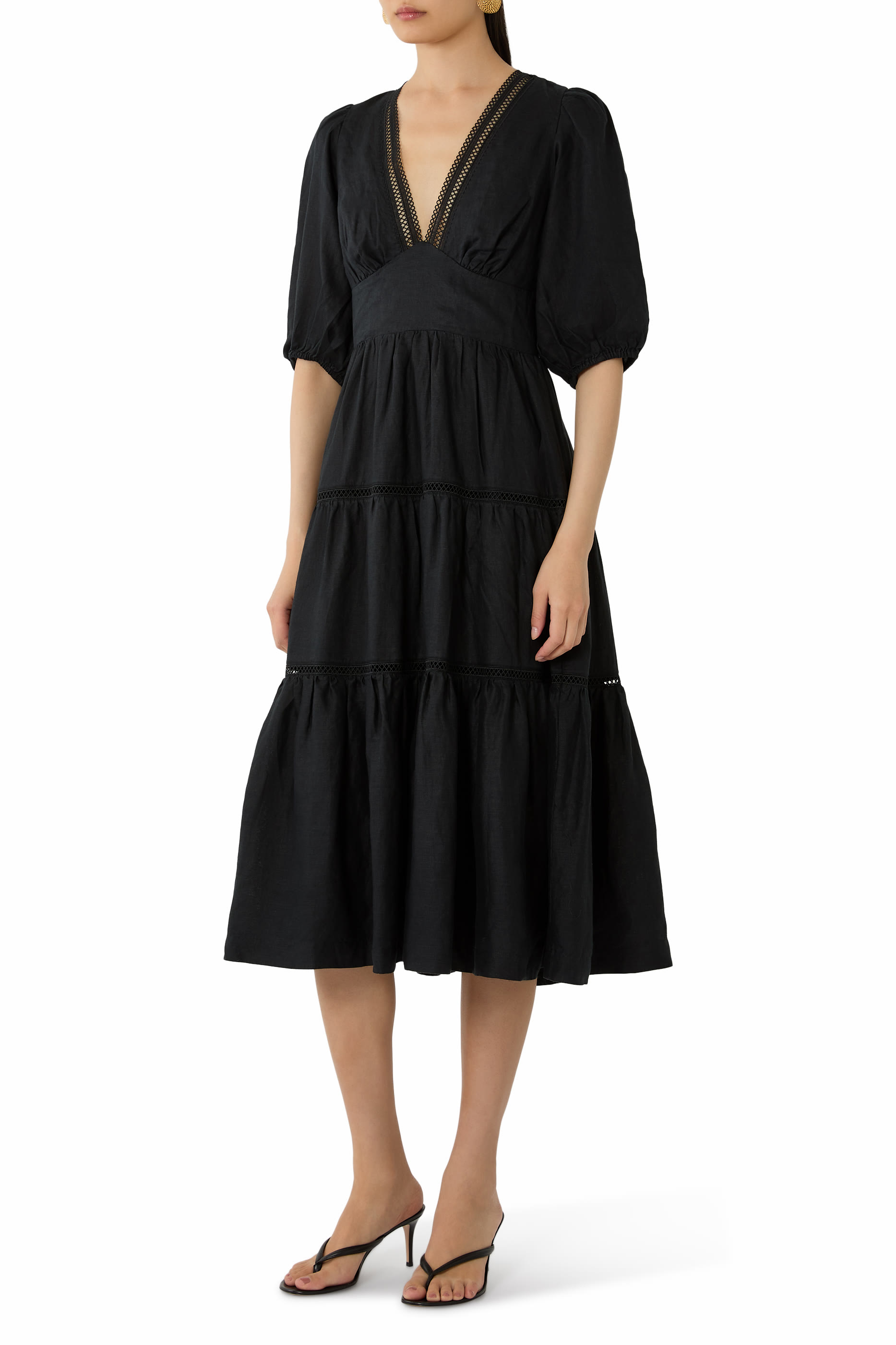 فستان ميتيورا متوسط ​​الطول دانتيل