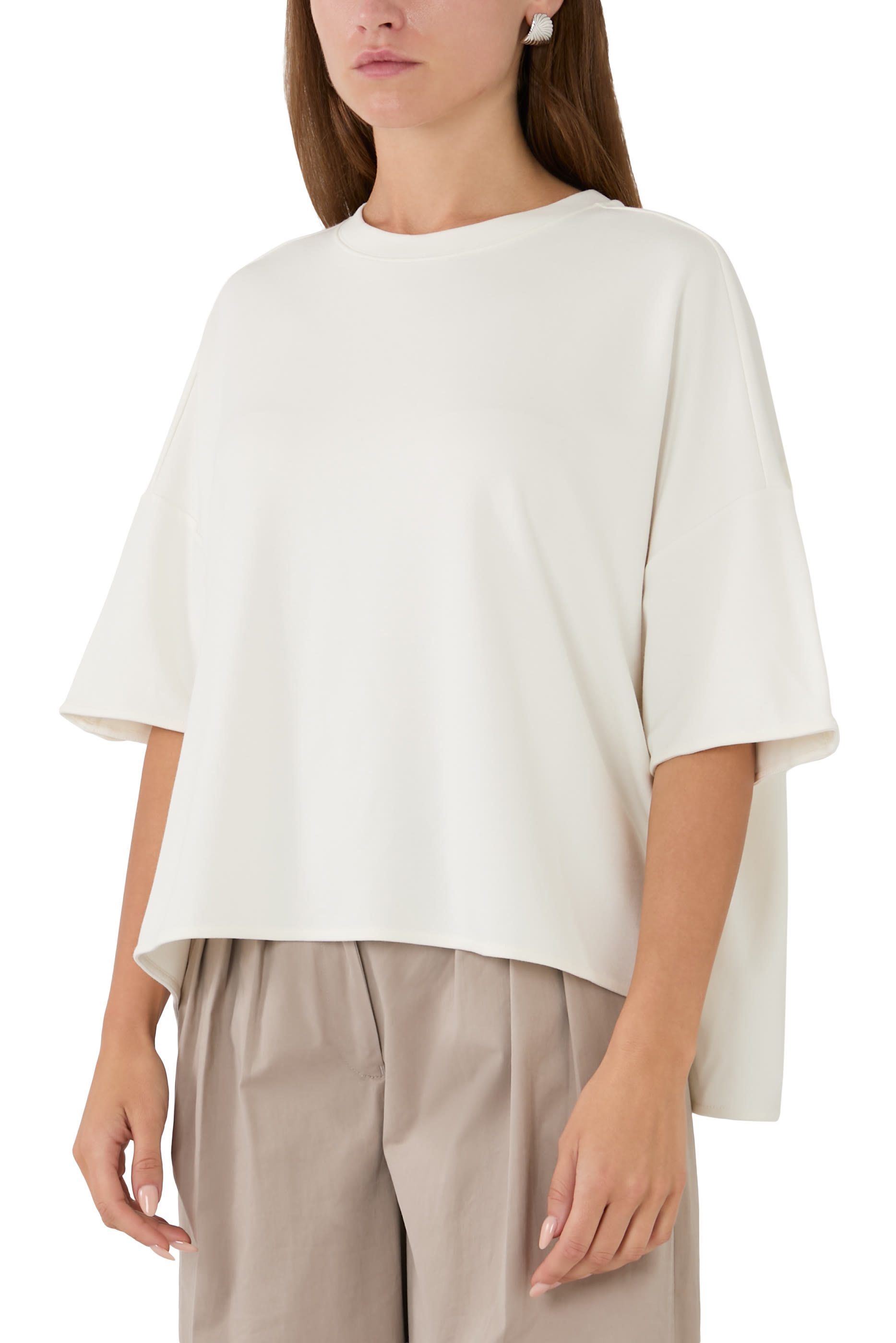 Ruffle Seam Relaxed-Fit T-Shirt