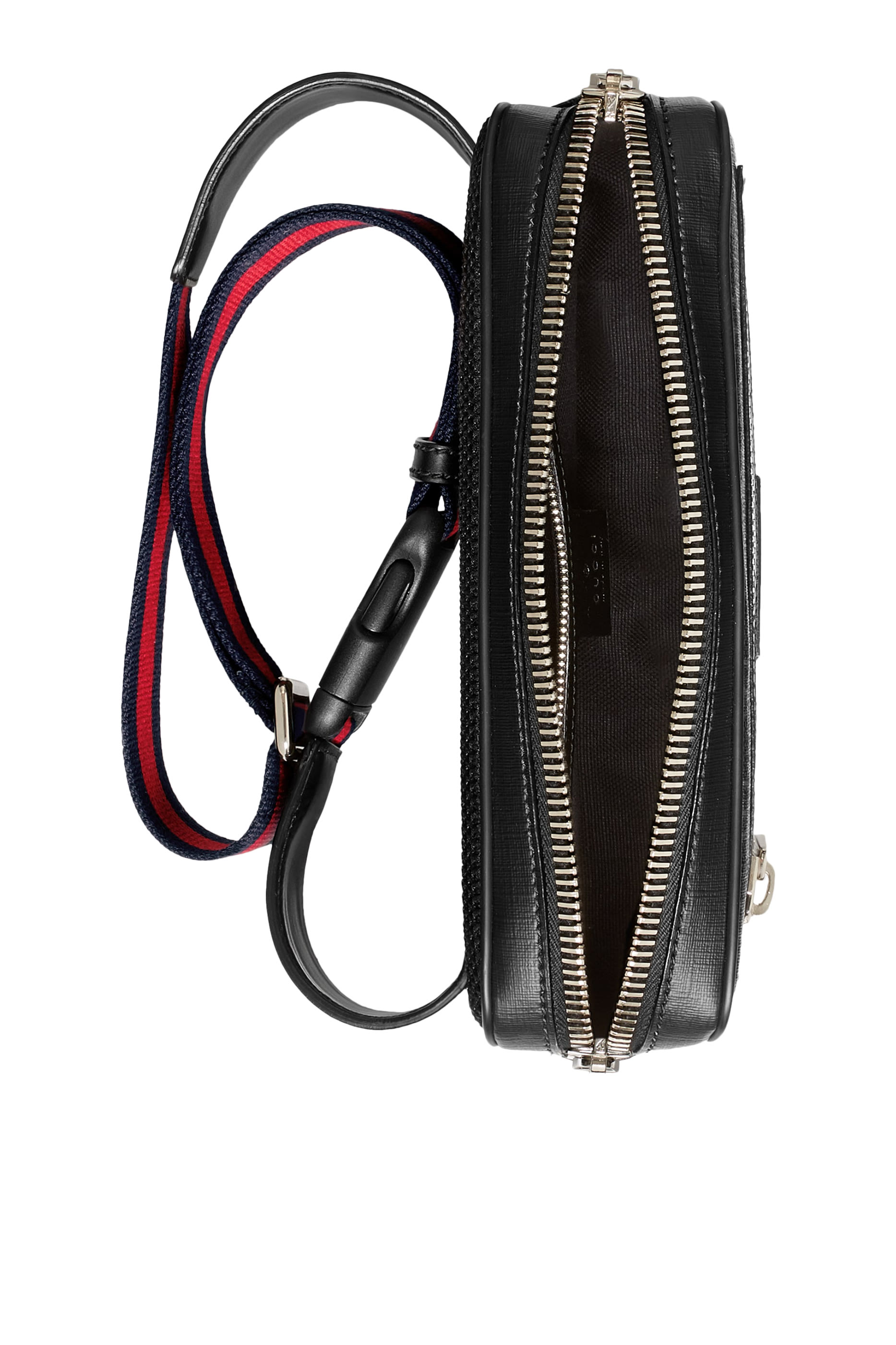 حقيبة خصر سوبريم سوداء بنقشة حرفي شعار الماركة