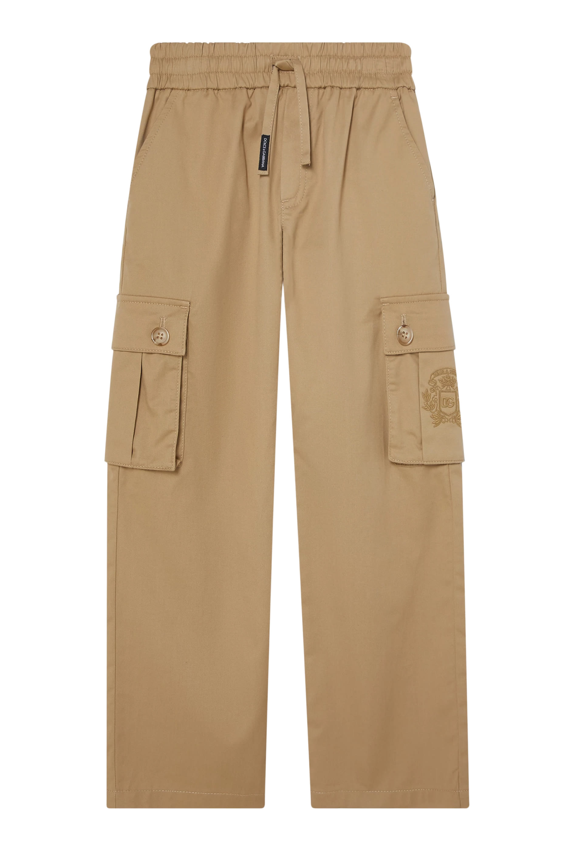 بنطال كارجو مطرز بشعار الماركة للأطفال