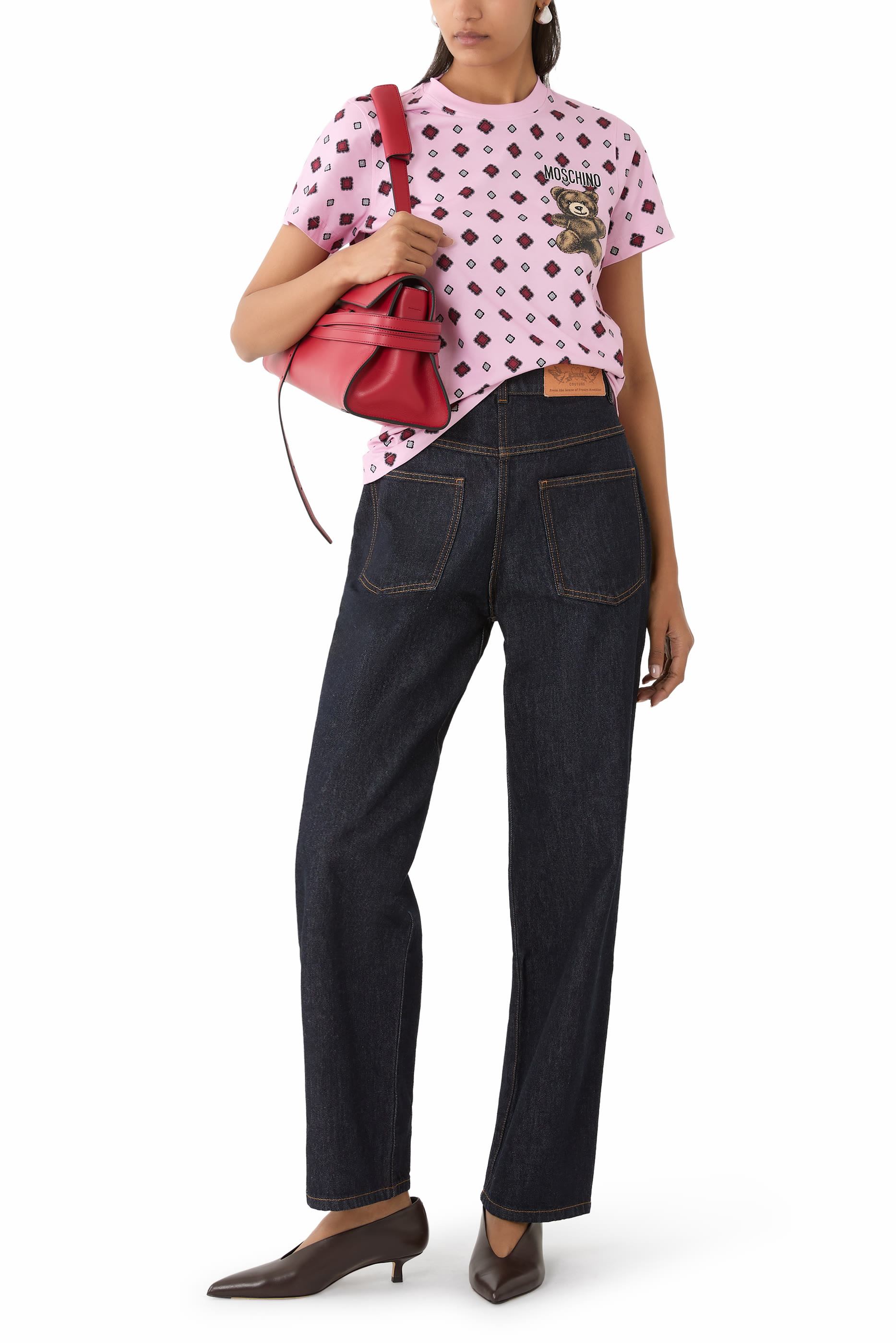 تيشيرت بنقشة الدب تيدي وشعار الماركة