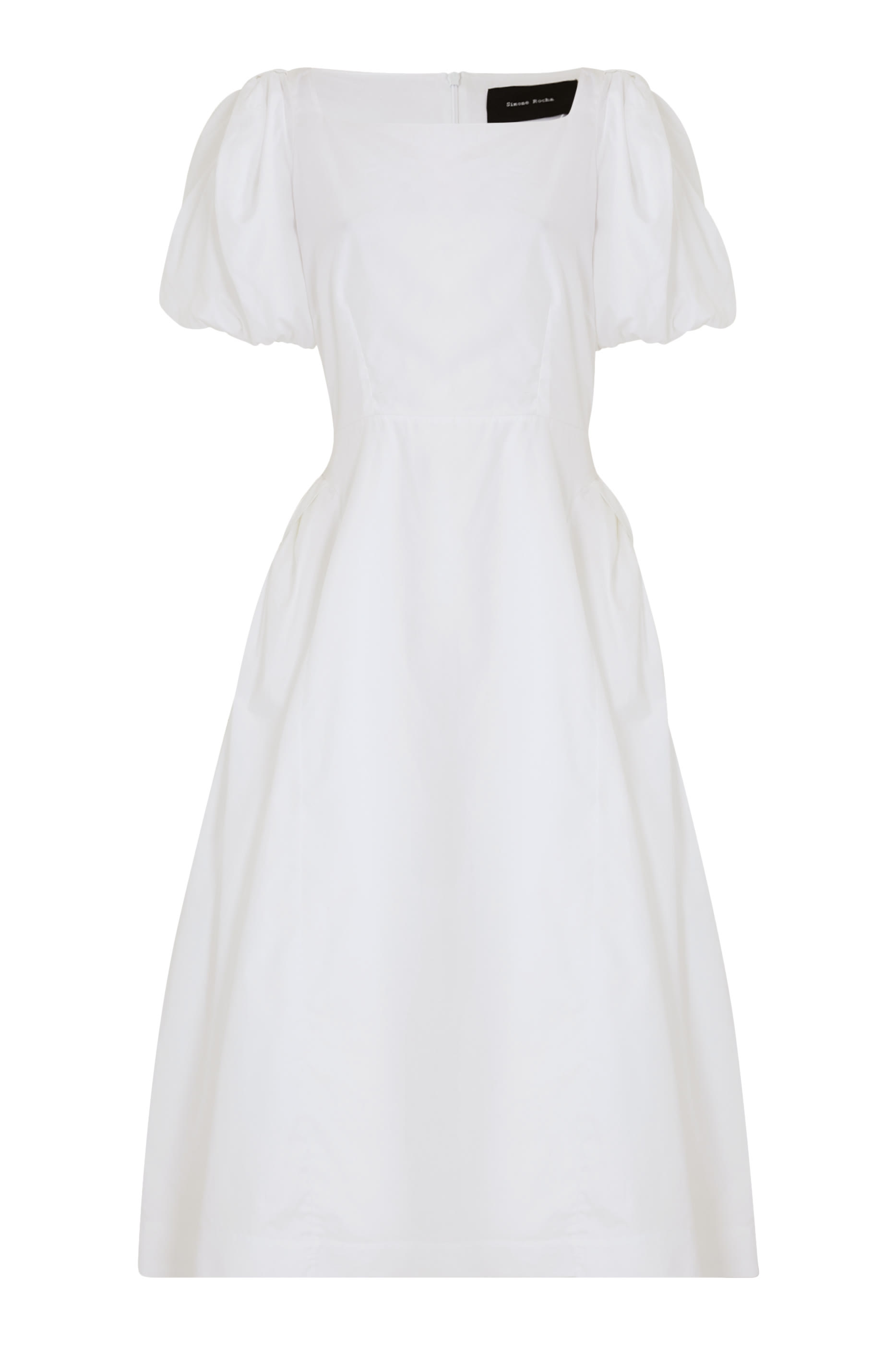 Bow Puff Sleeve Hip Dress