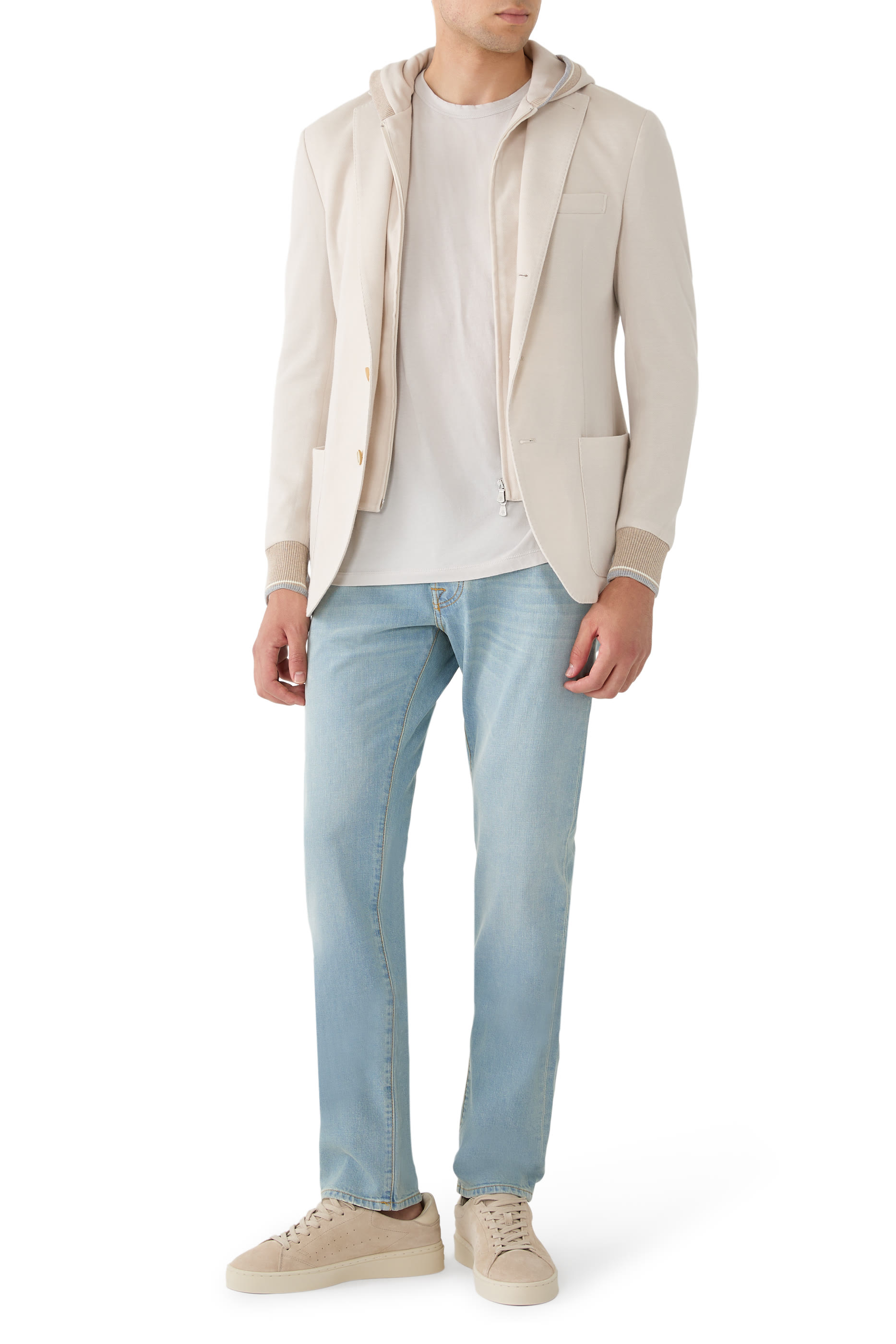 بنطال جينز بارد بقصة ضيقة عادية وخمسة جيوب