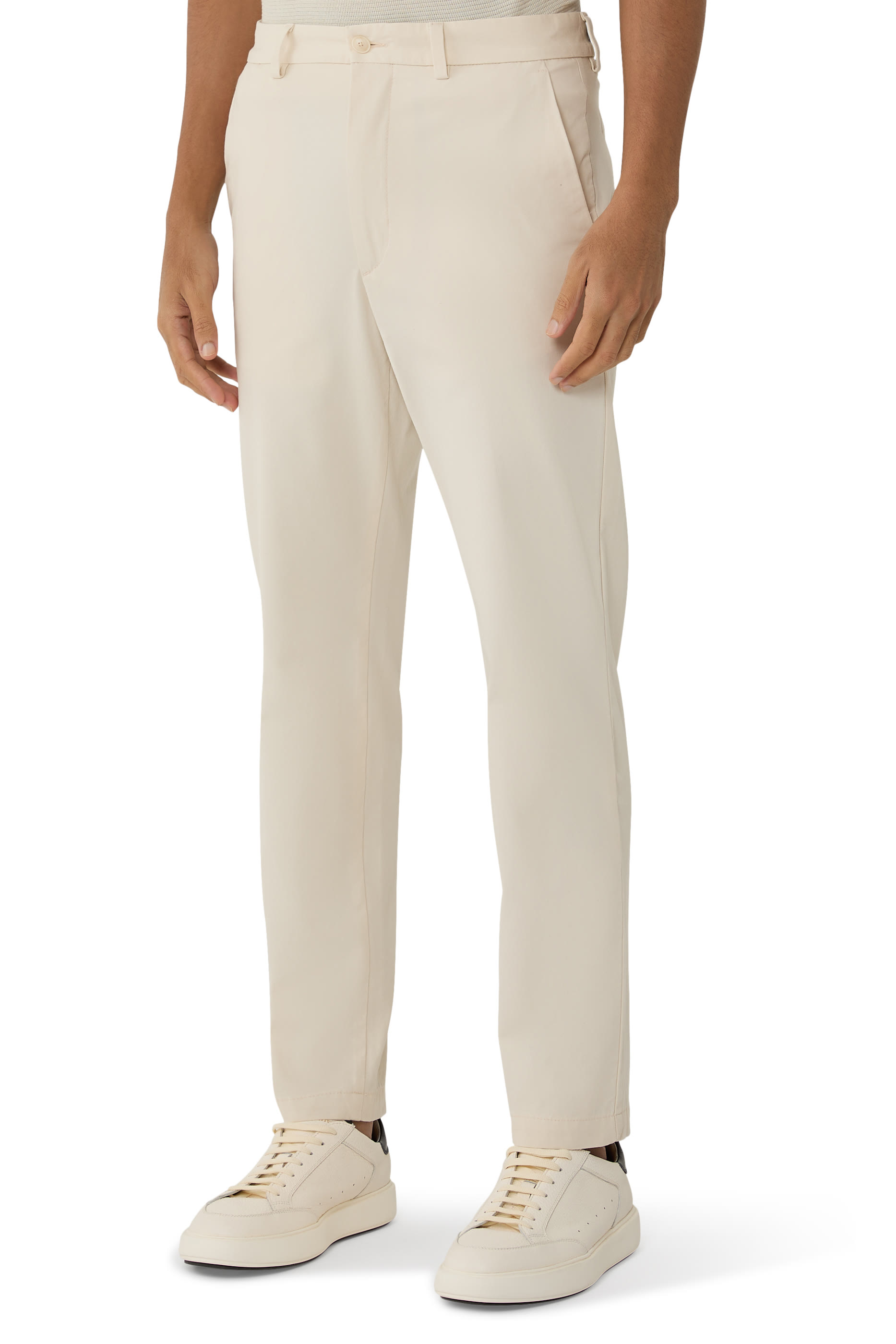 Stretch Cotton Blend Slim-Fit Trousers