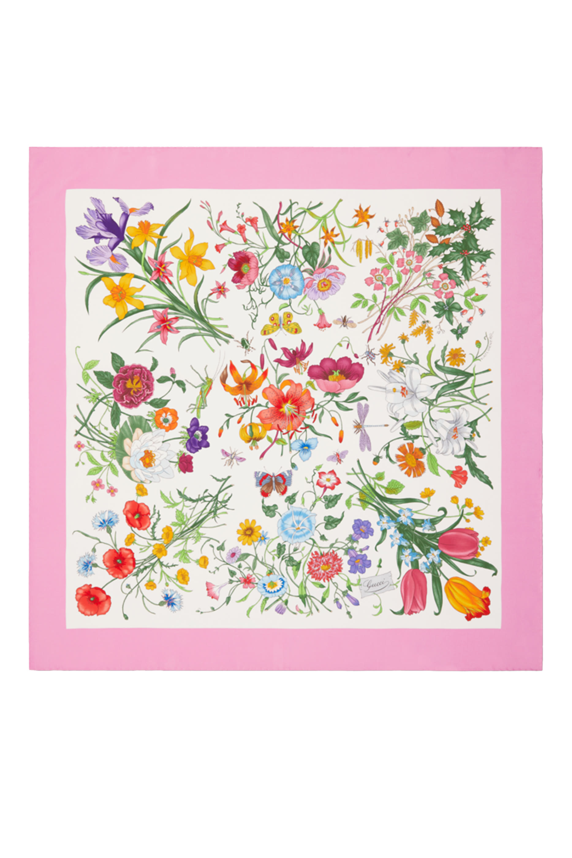 وشاح مربع بنقشة حرير تويل