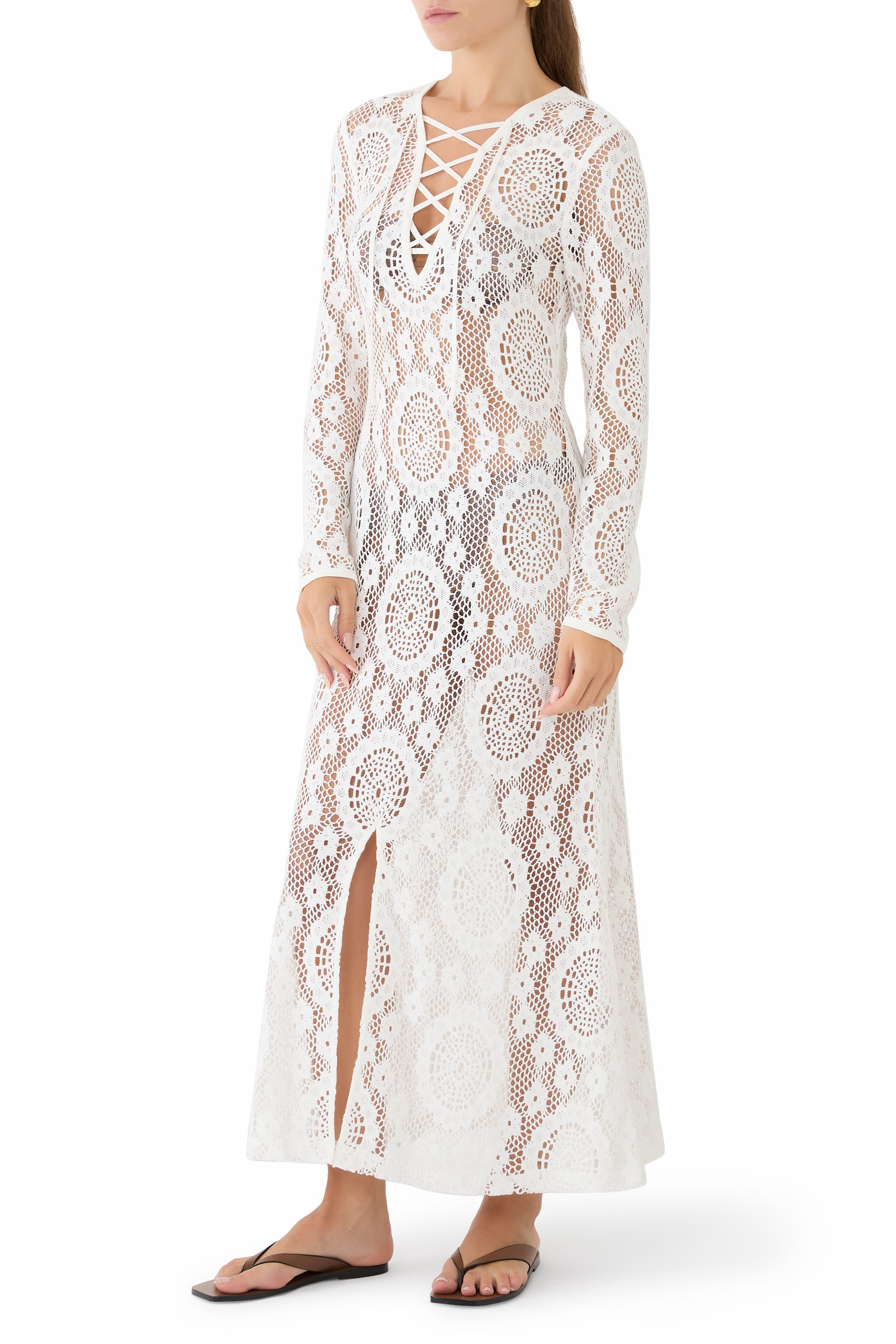 فستان هاوثورن بأربطة متوسط الطول