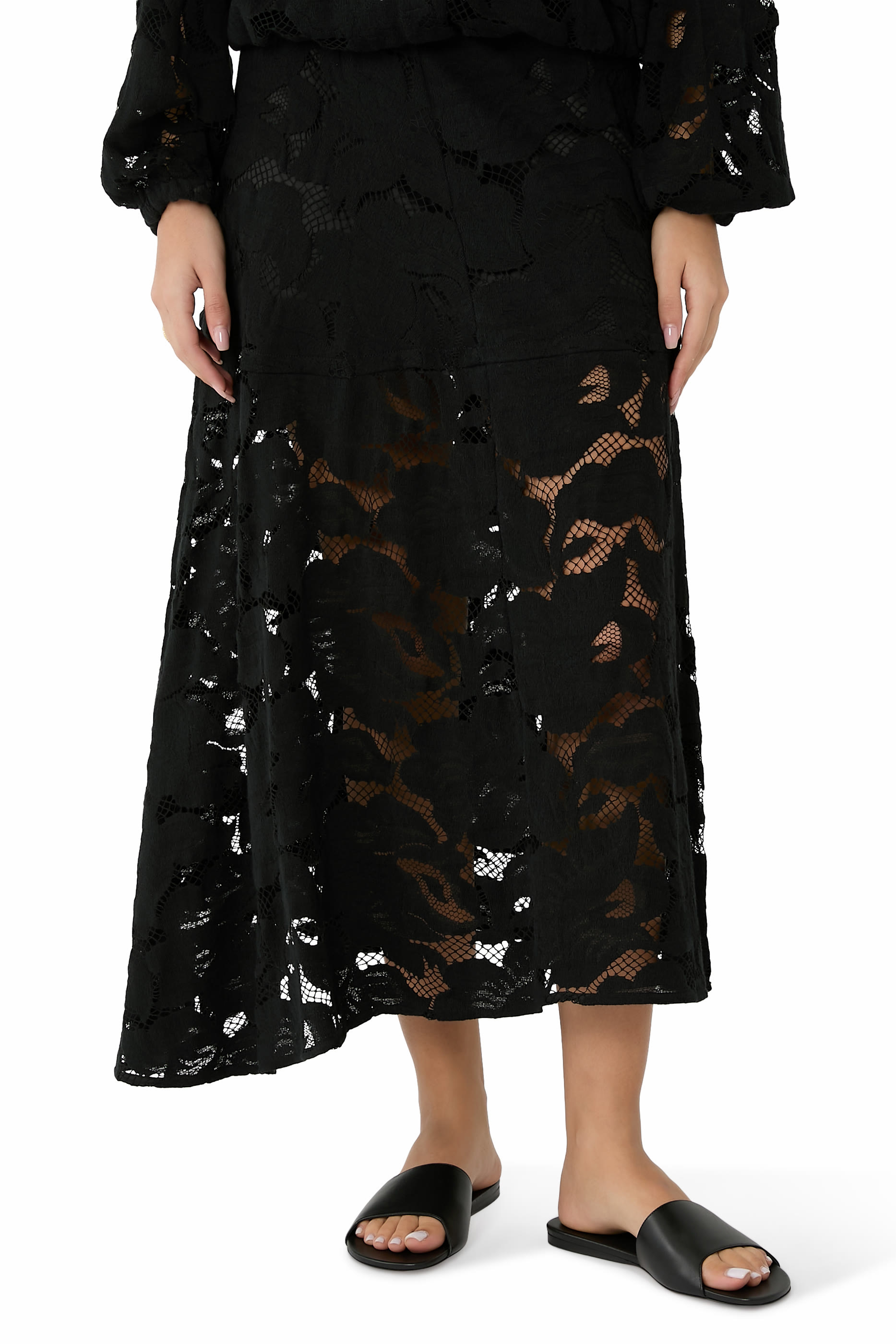 حذاء مفتوح بيانكا بكعب مسطح