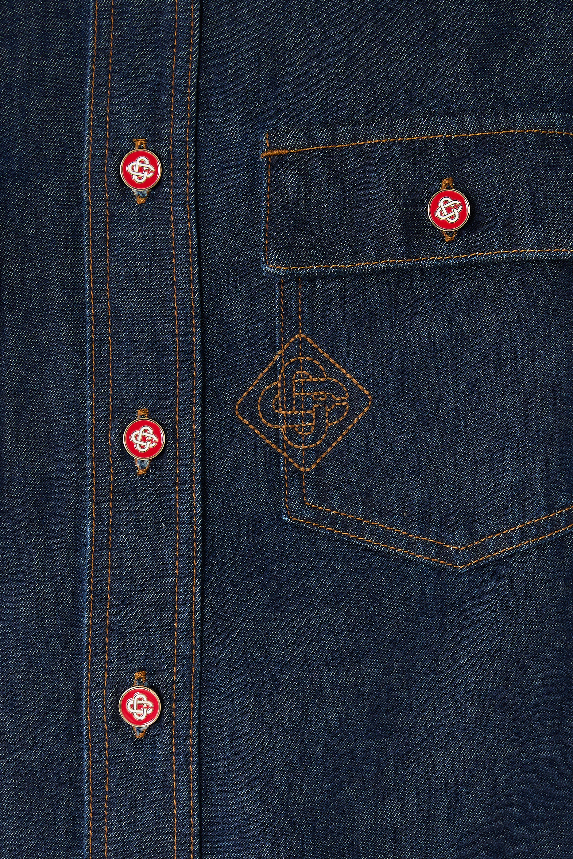 Logo Embroidery Denim Shirt