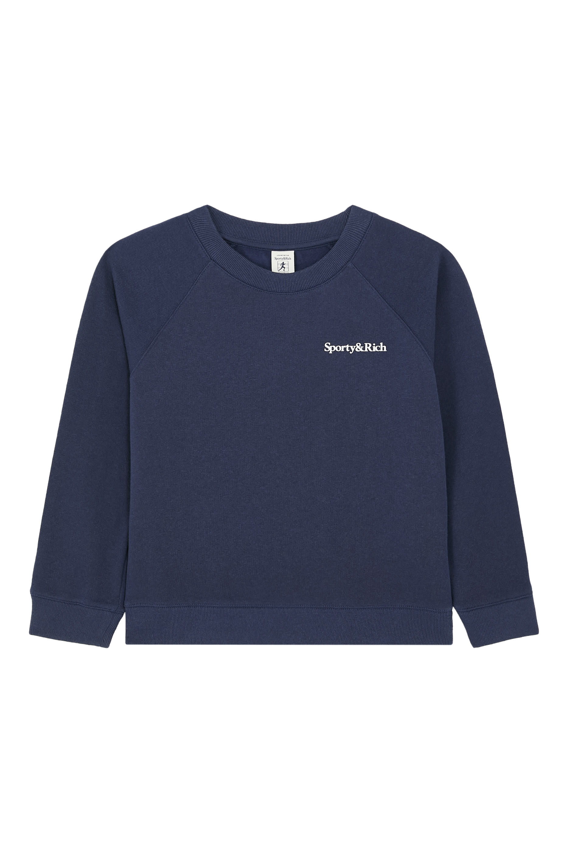 سويت شيرت بياقة ضيقة وشعار الماركة المطرز للأطفال