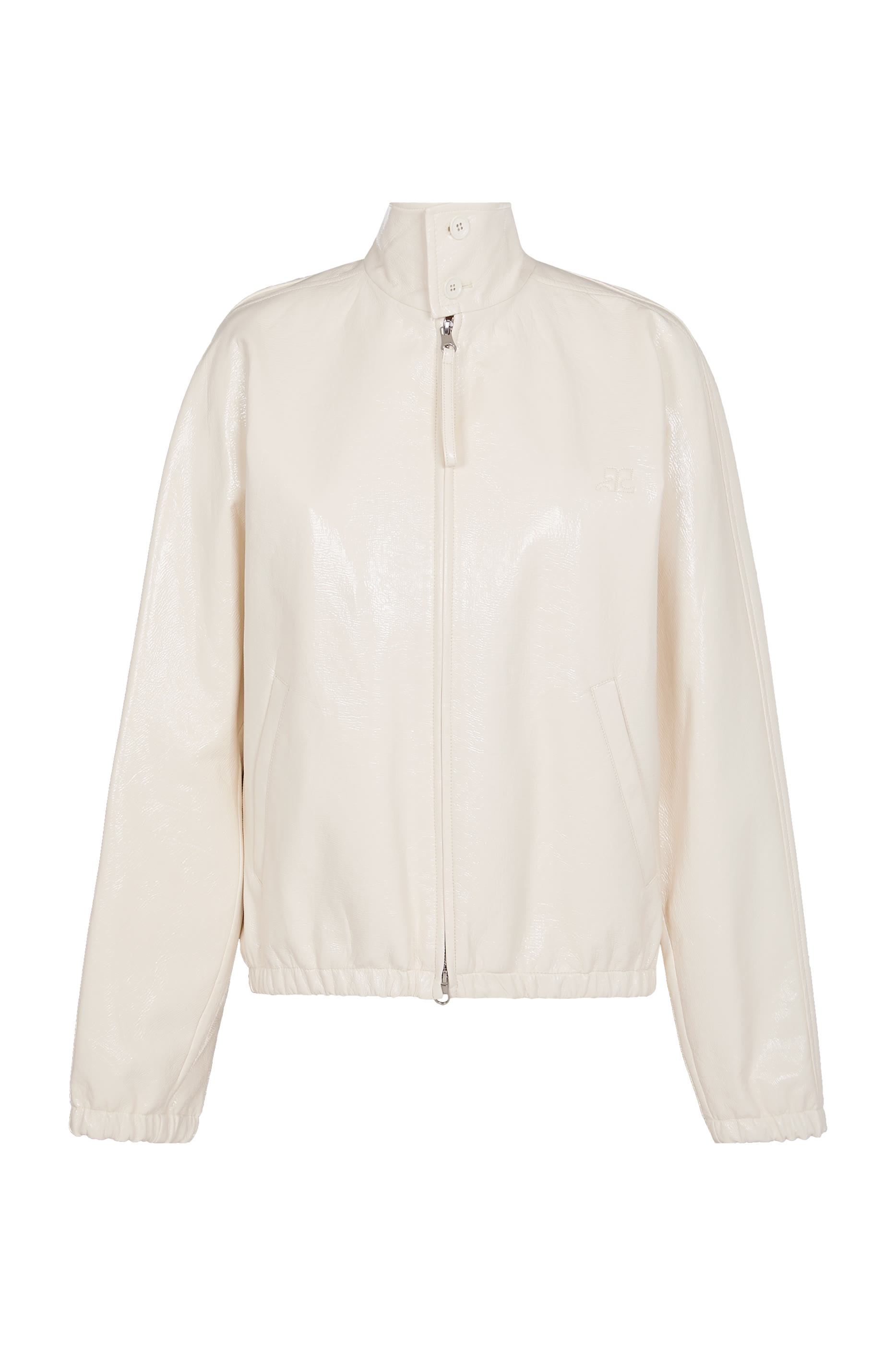 Vinyl Zipped Bomber Jacket 