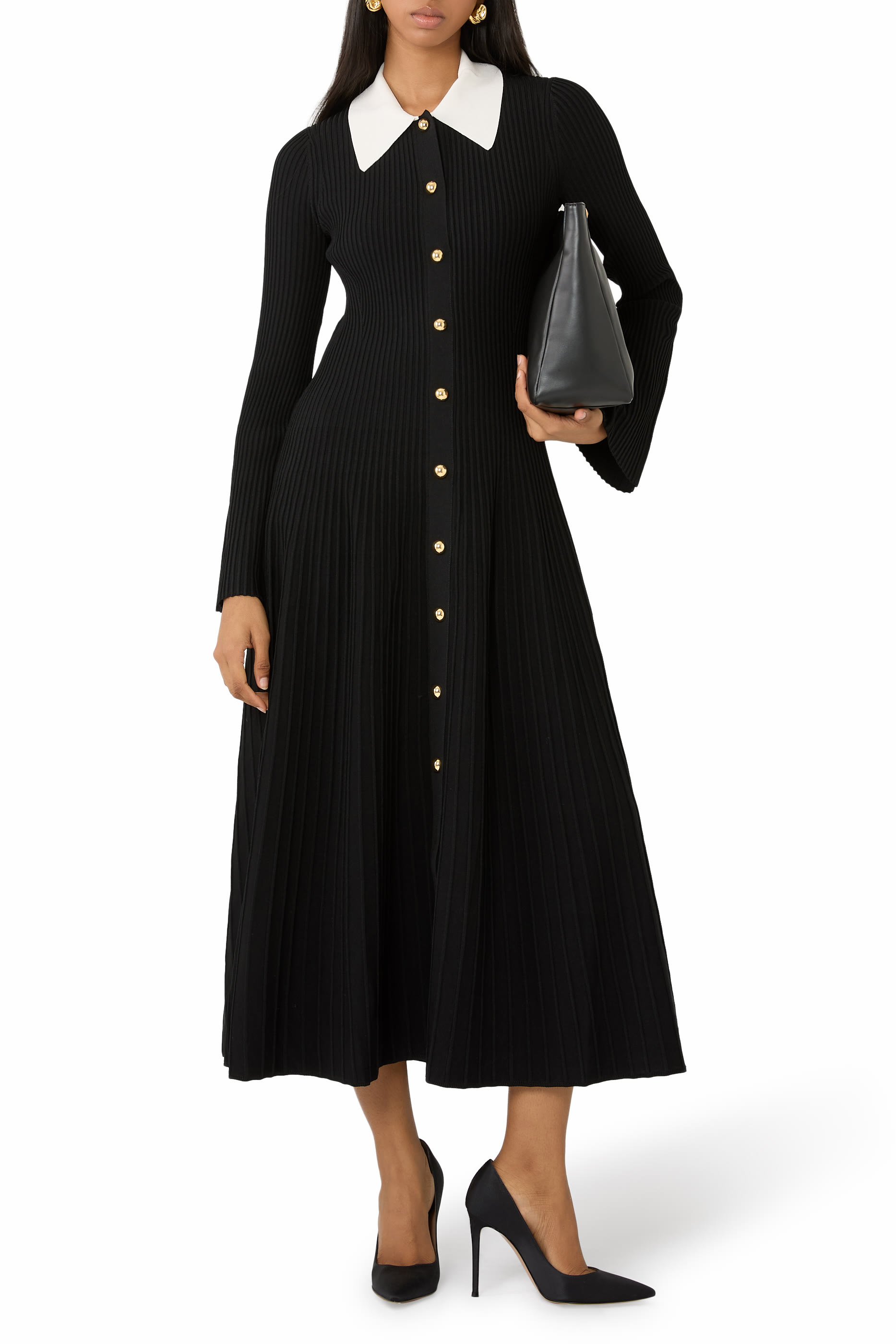 فستان فيليبا منسوج بقصة متوسطة الطول