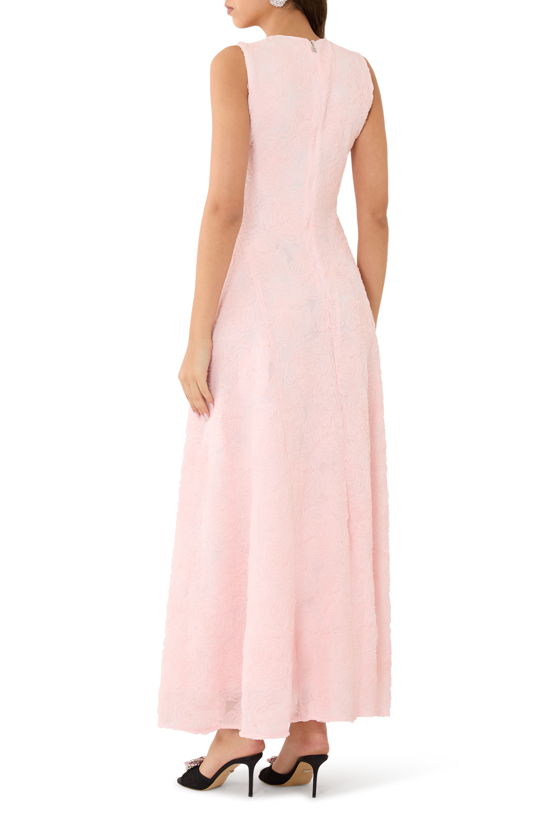 فستان طويل قماش شبكي