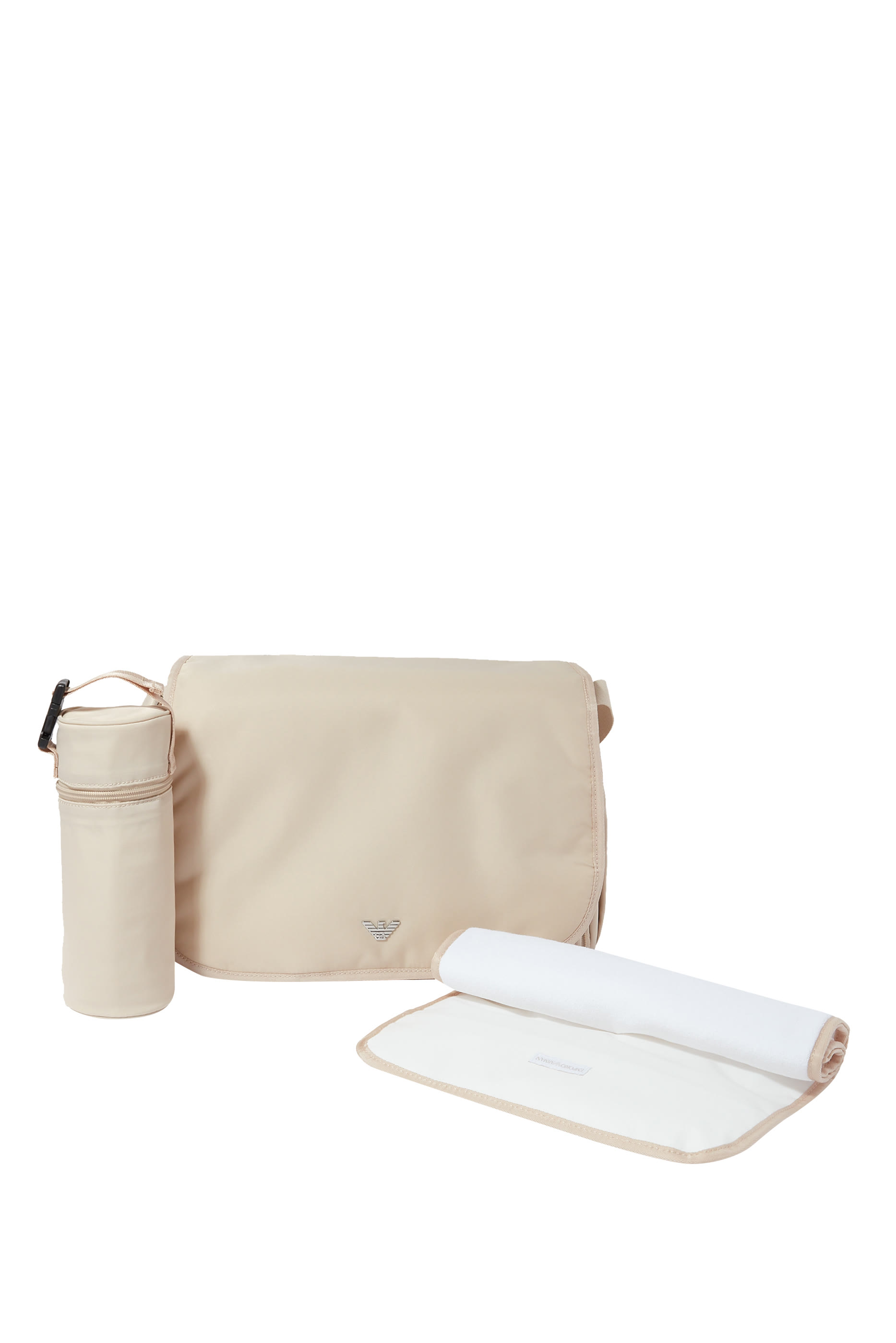 حقيبة تغيير الحفاضات نايلون بشعار الماركة