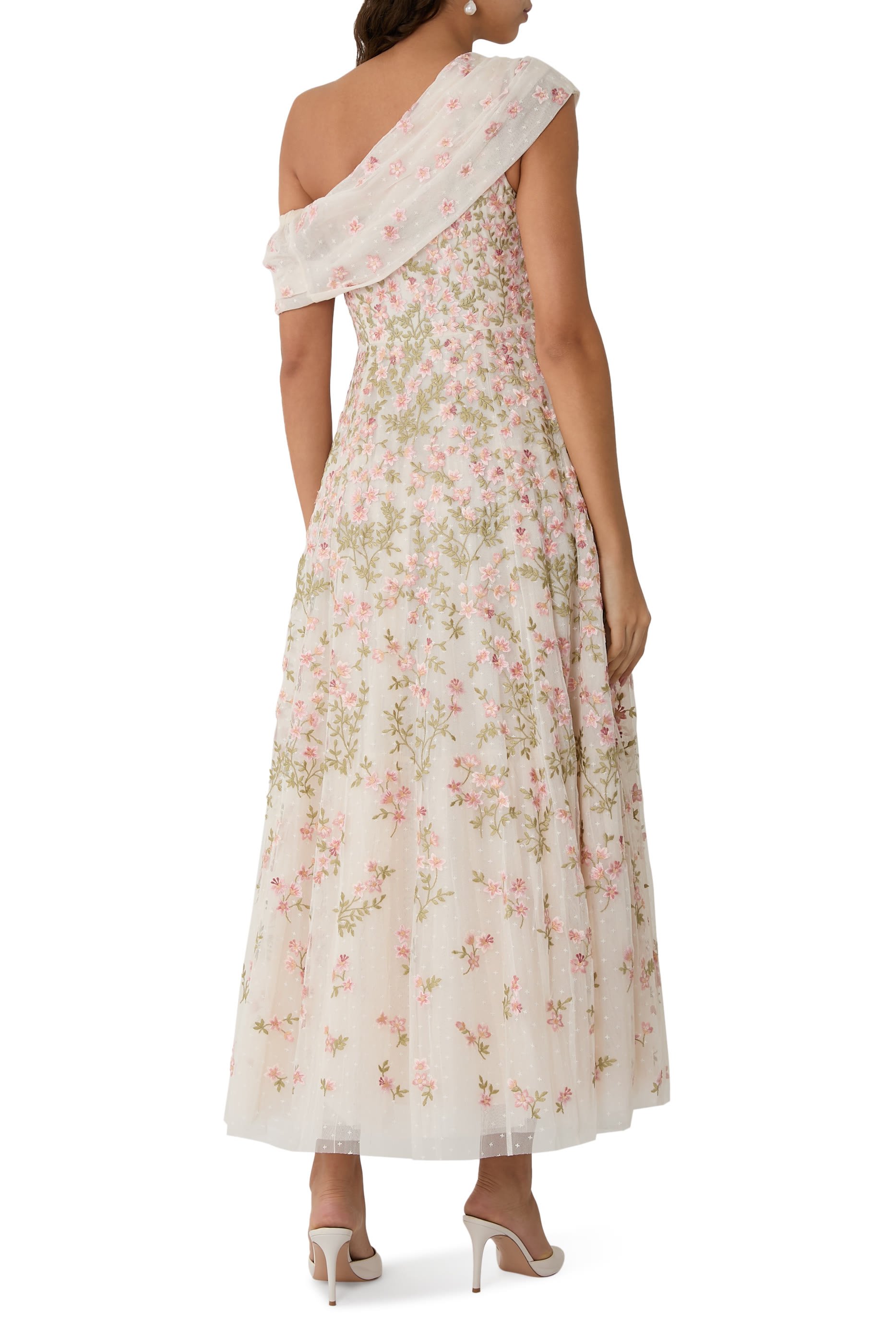 فستان سهرة ايفرت بلوم بقصة بطول الكاحل وكتف مكشوف null