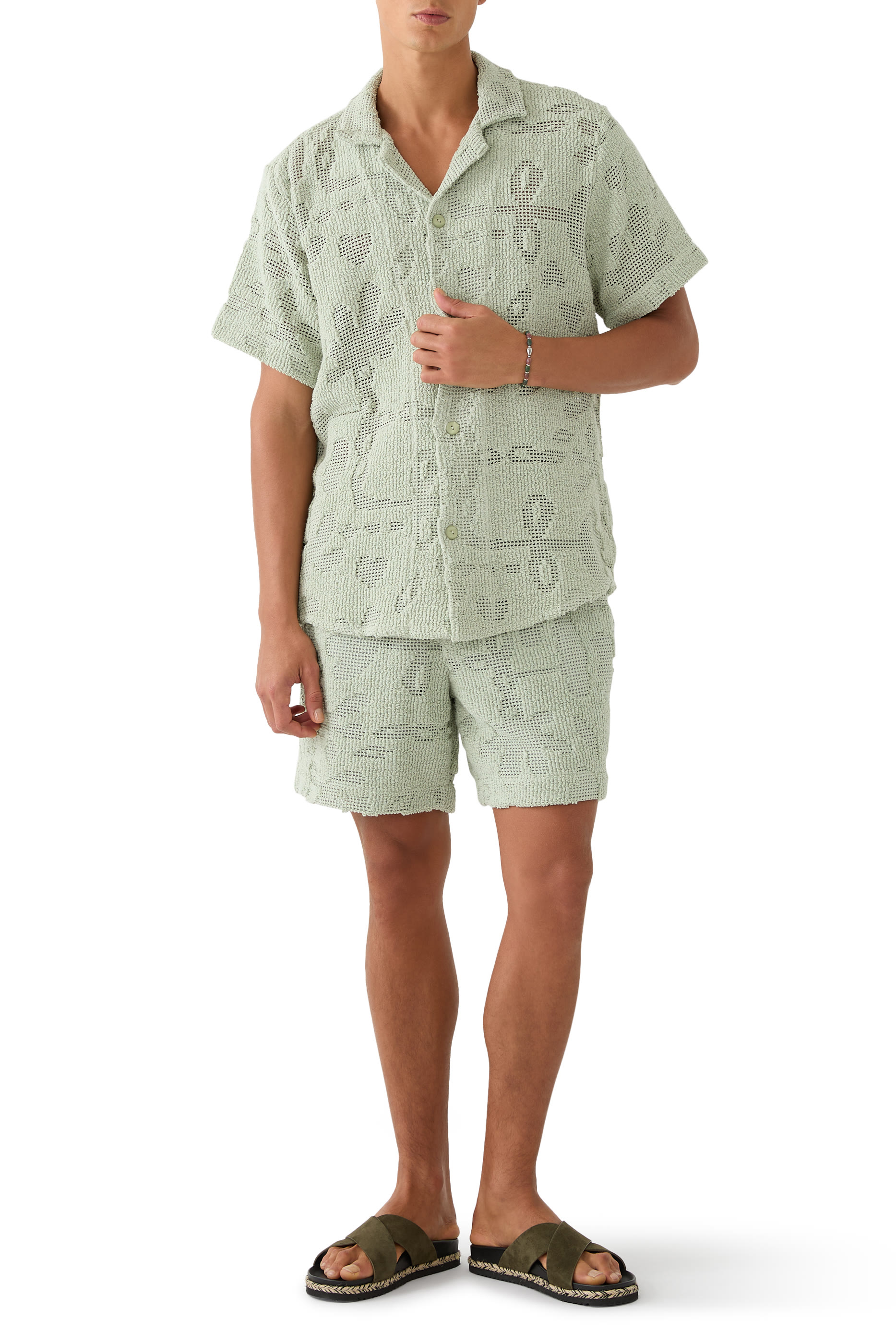 قميص جلابانوم بياقة كوبية كروشيه