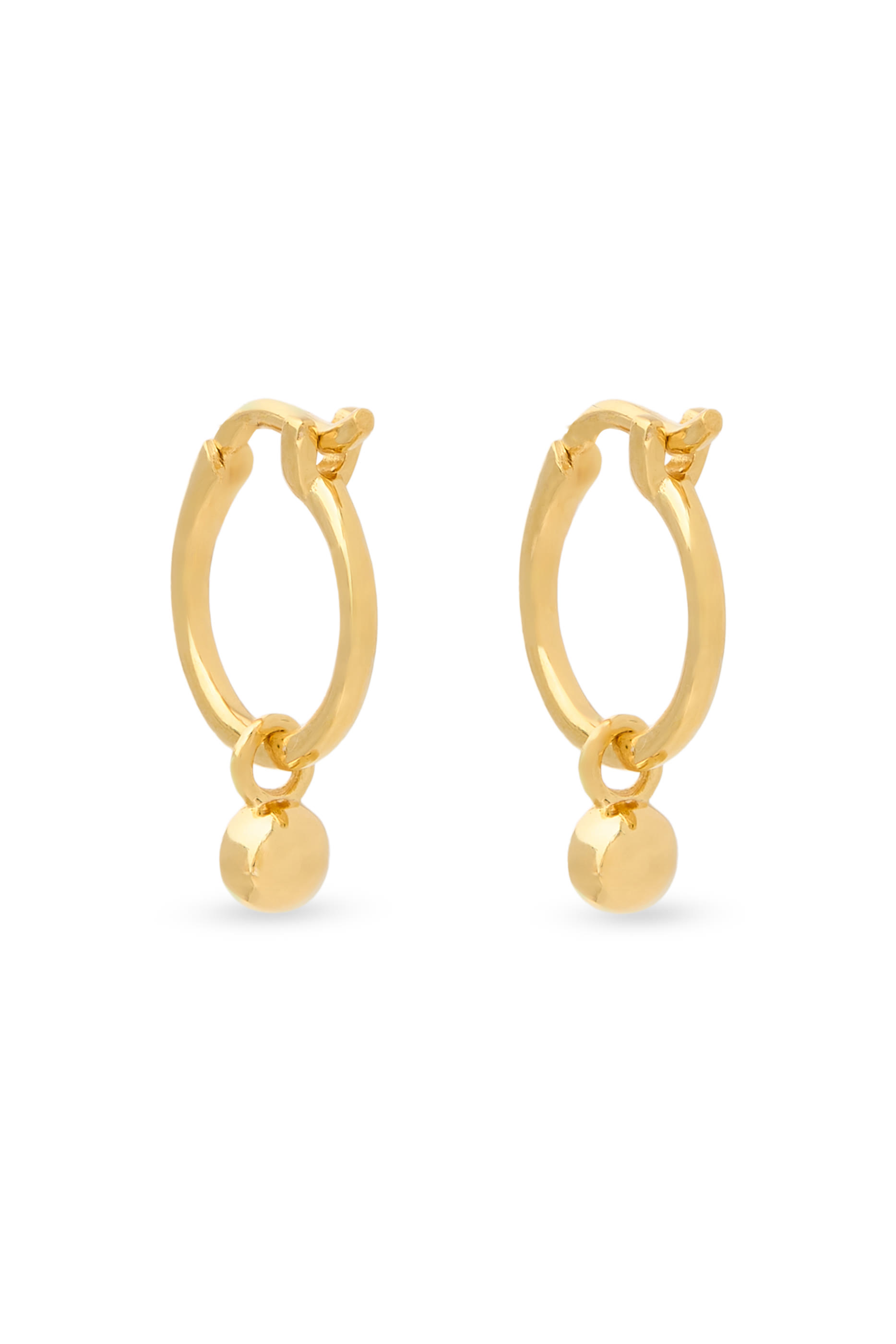 أقراط بيرث ستون دائرية بحلي صغيرة بأحجار لمواليد شهر أبريل، فضة إسترلينية معاد تدويرها مطلية بذهب معاد تدويره عيار 18