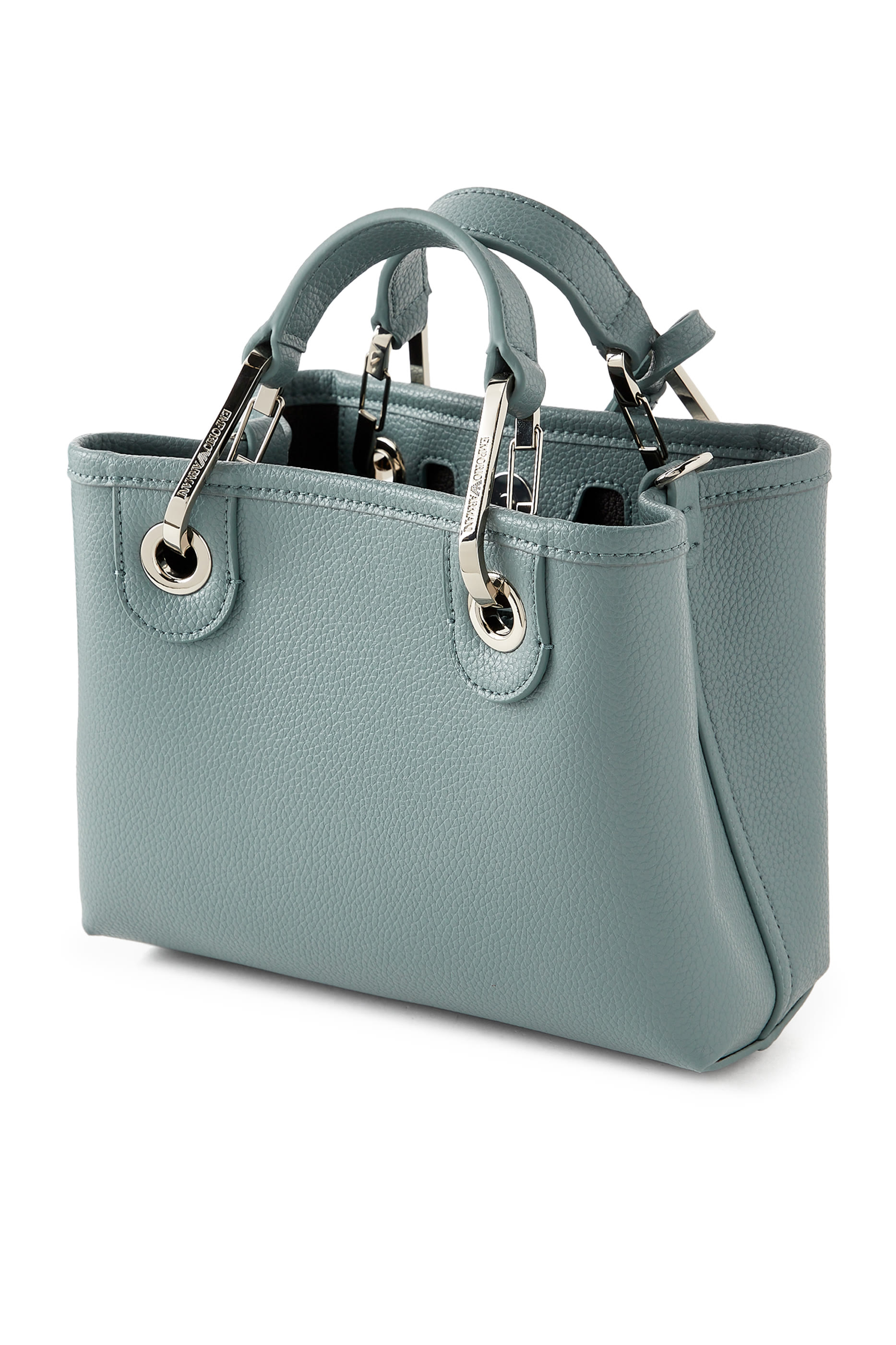 حقيبة يد مزينة بشعار الماركة