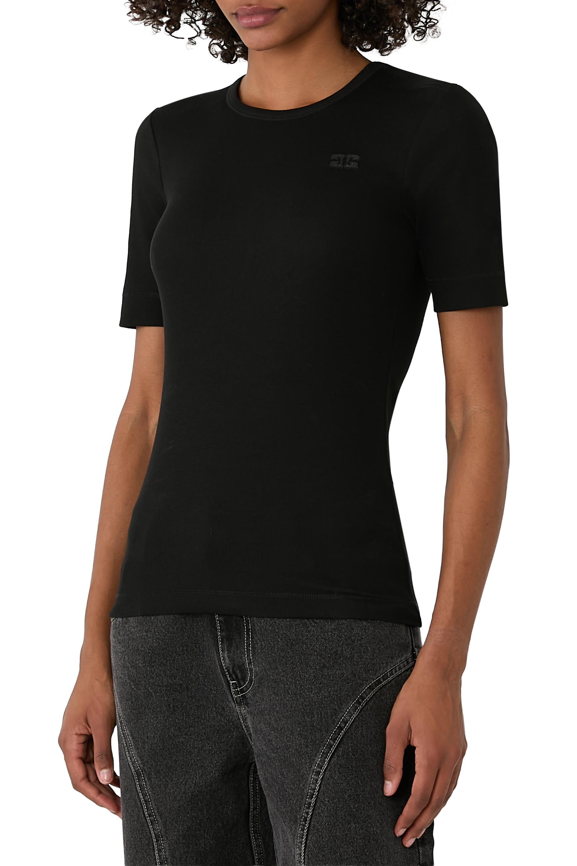 Soft Cotton Rib Short Sleeve T-Shirt 